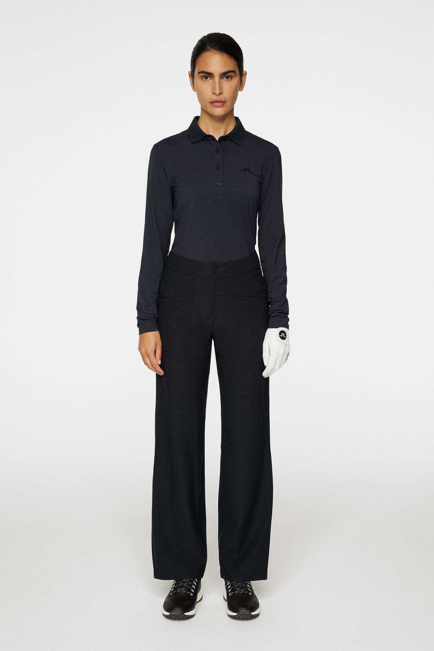 Flor Long Sleeve Polo in Black by J.Lindeberg