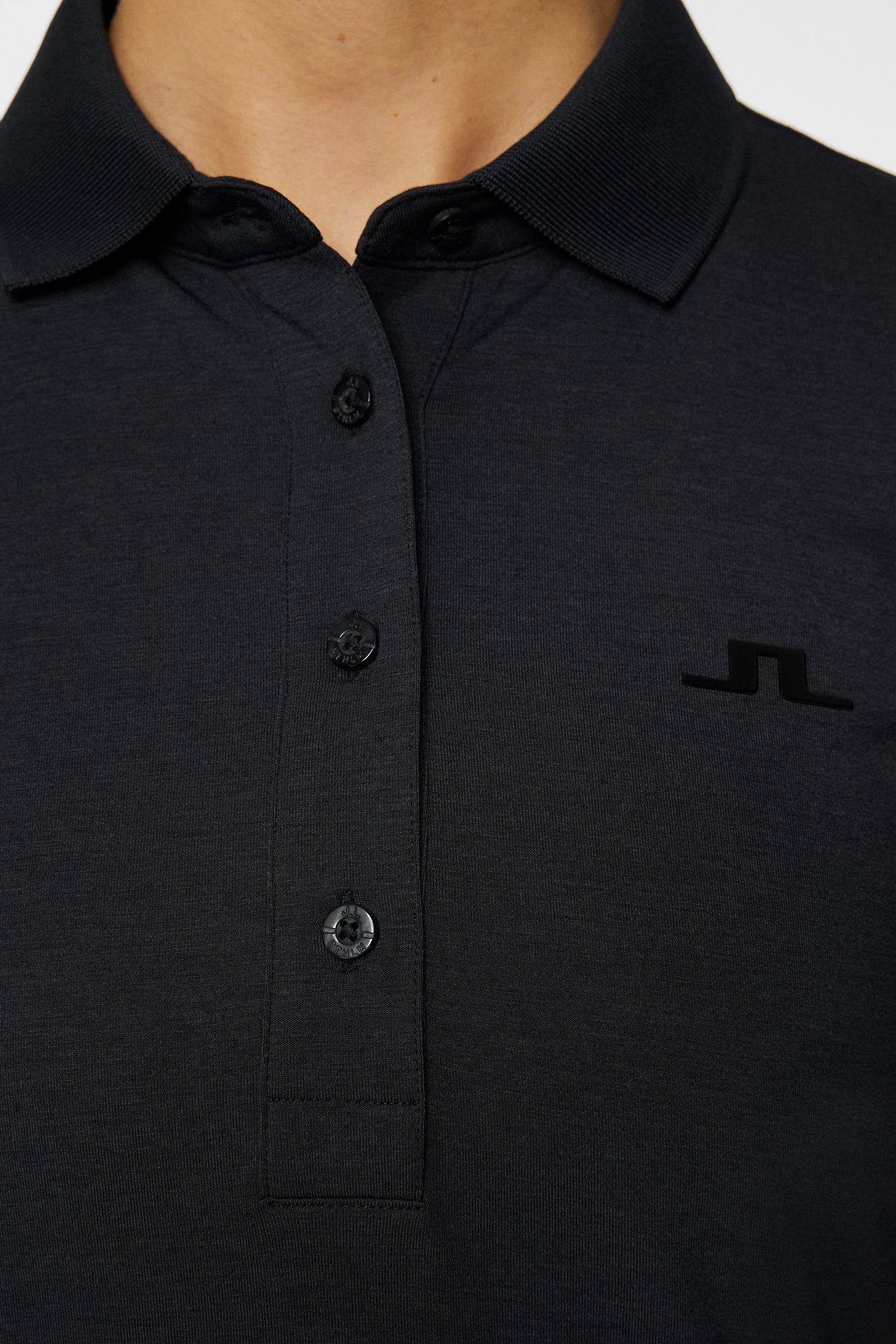Flor Long Sleeve Polo in Black by J.Lindeberg
