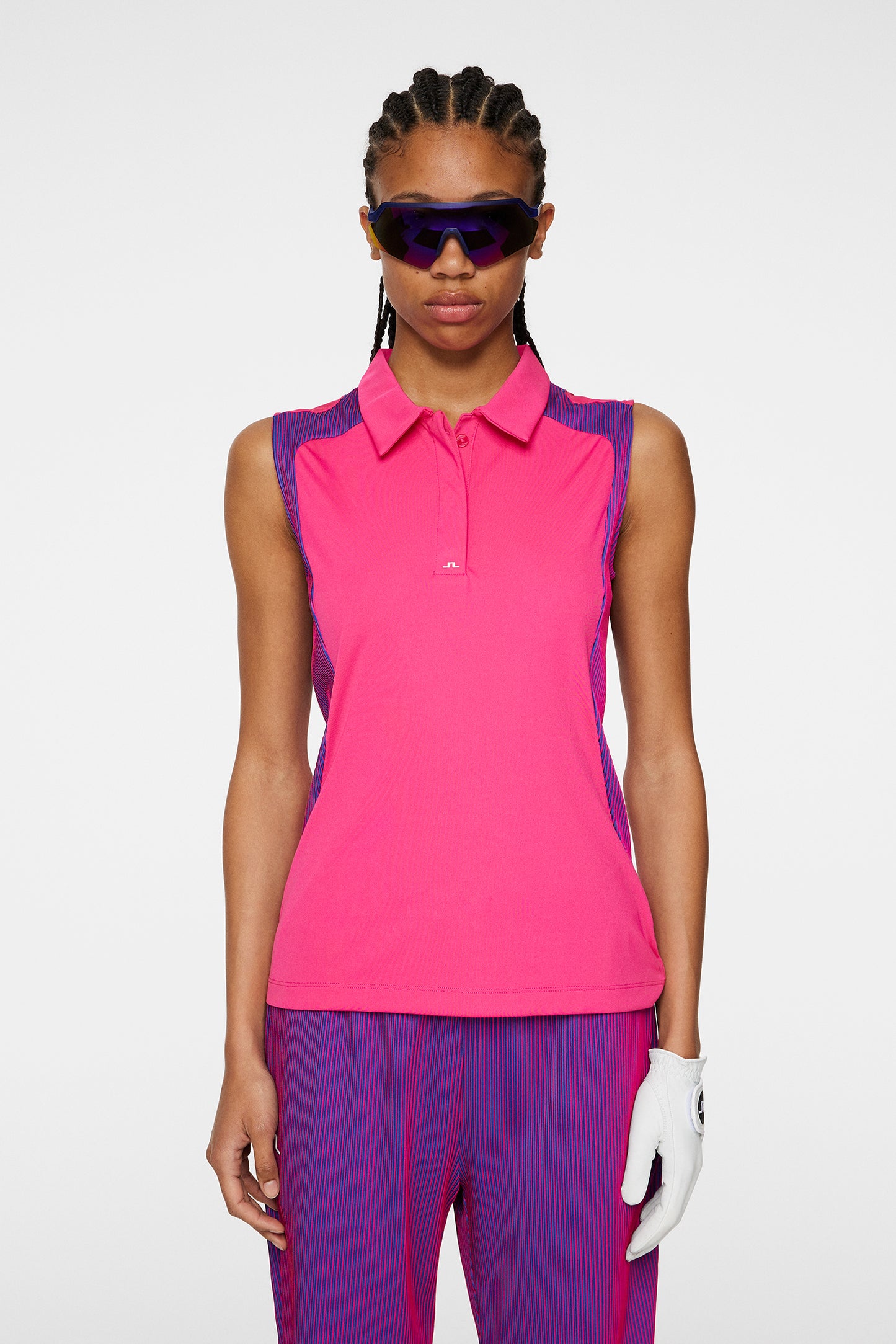 Betsy Sleeveless Polo in Pink Peacock by J.Lindeberg