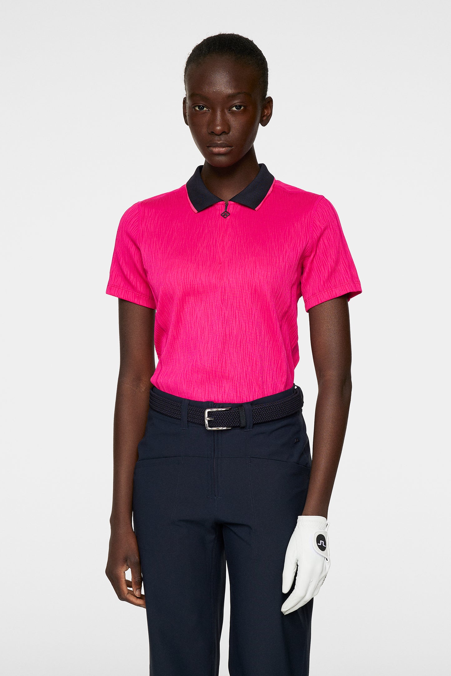 Izara Polo in Pink Peacock by J.Lindeberg