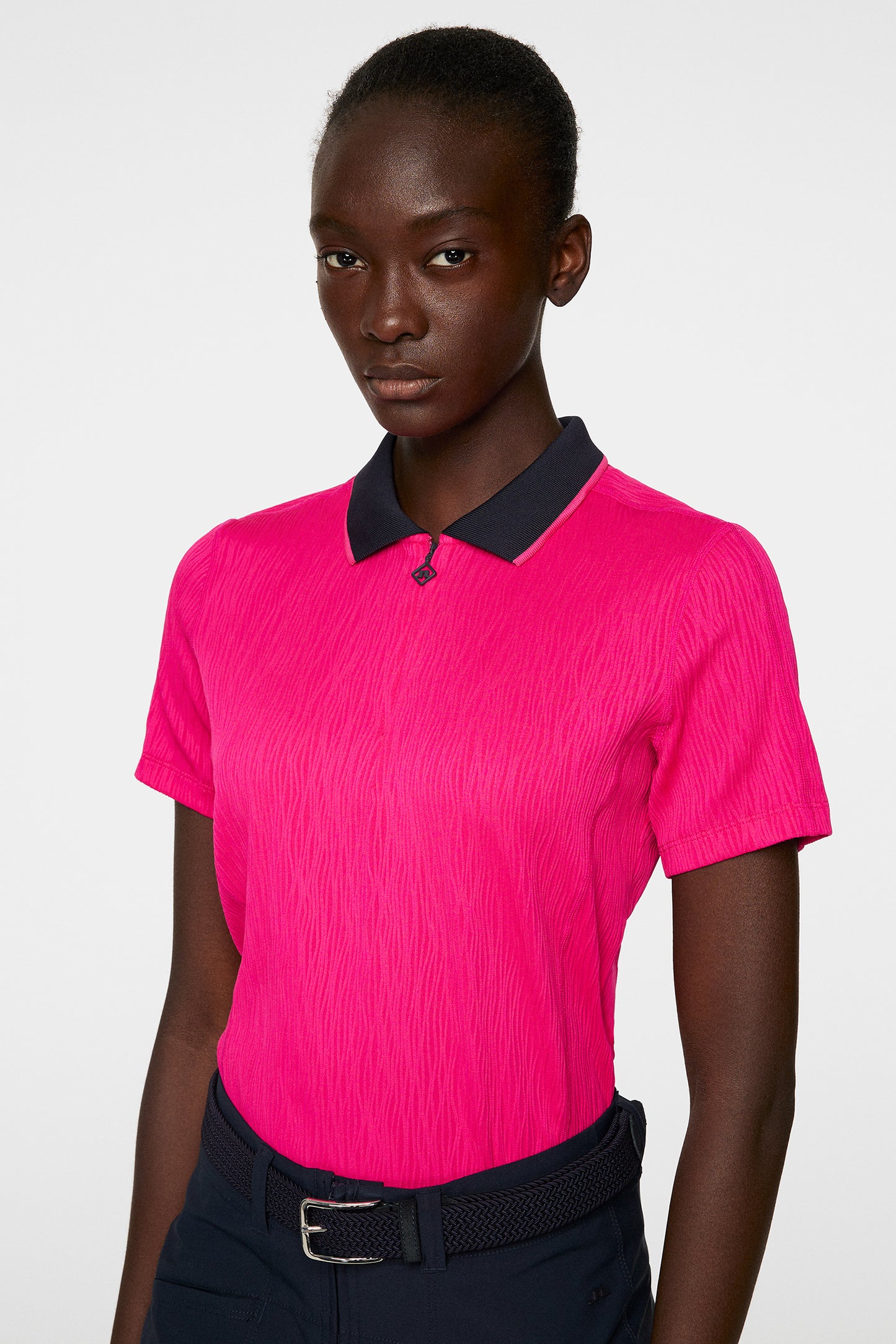 Izara Polo in Pink Peacock by J.Lindeberg