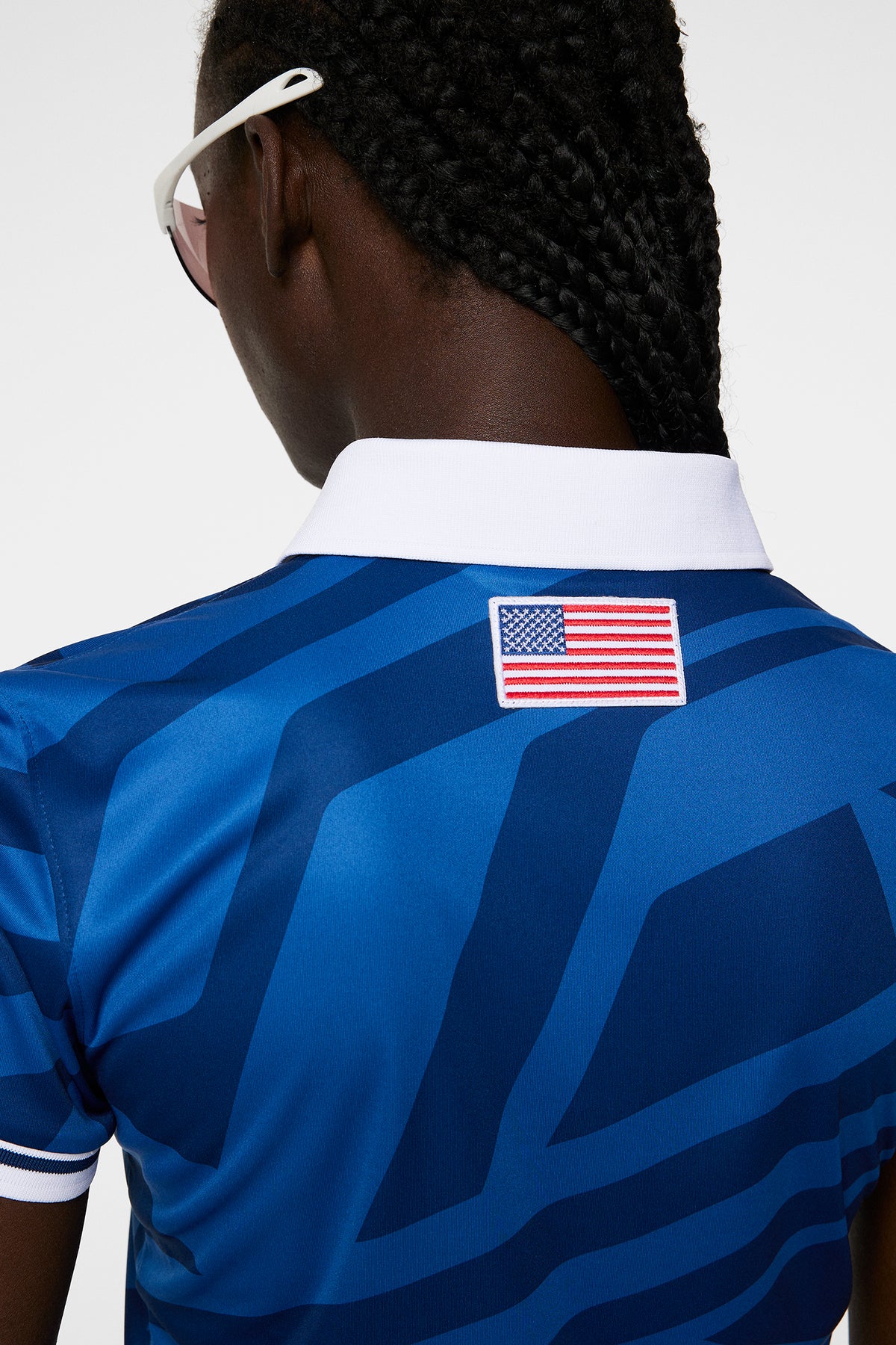 Felicite Print Polo in US Golf Blue by J.Lindeberg