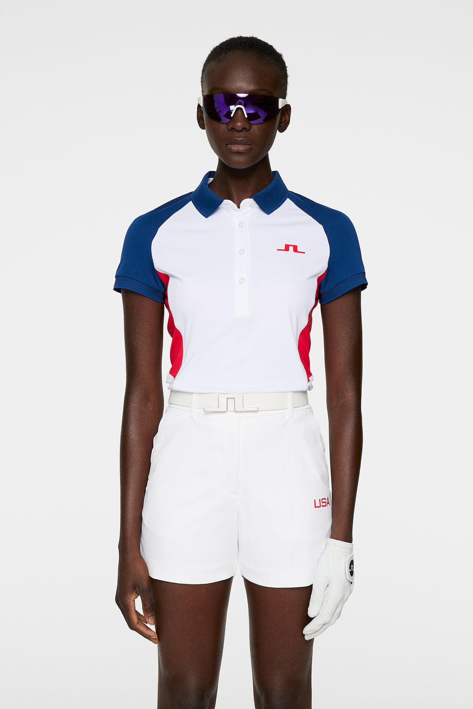 Coralie Colorblock Polo / White