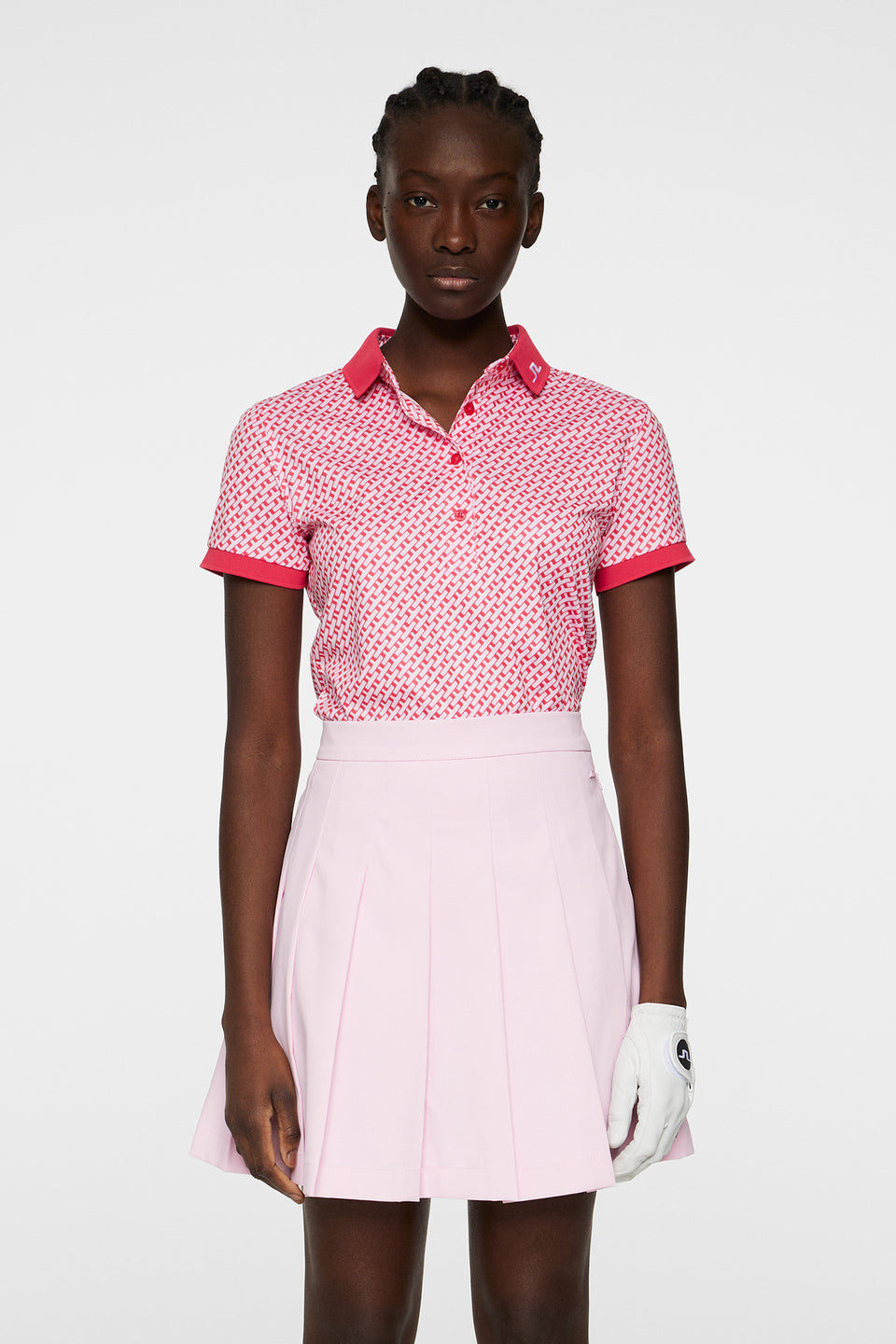 Tour Tech Print Polo / Tour Geo Pink S