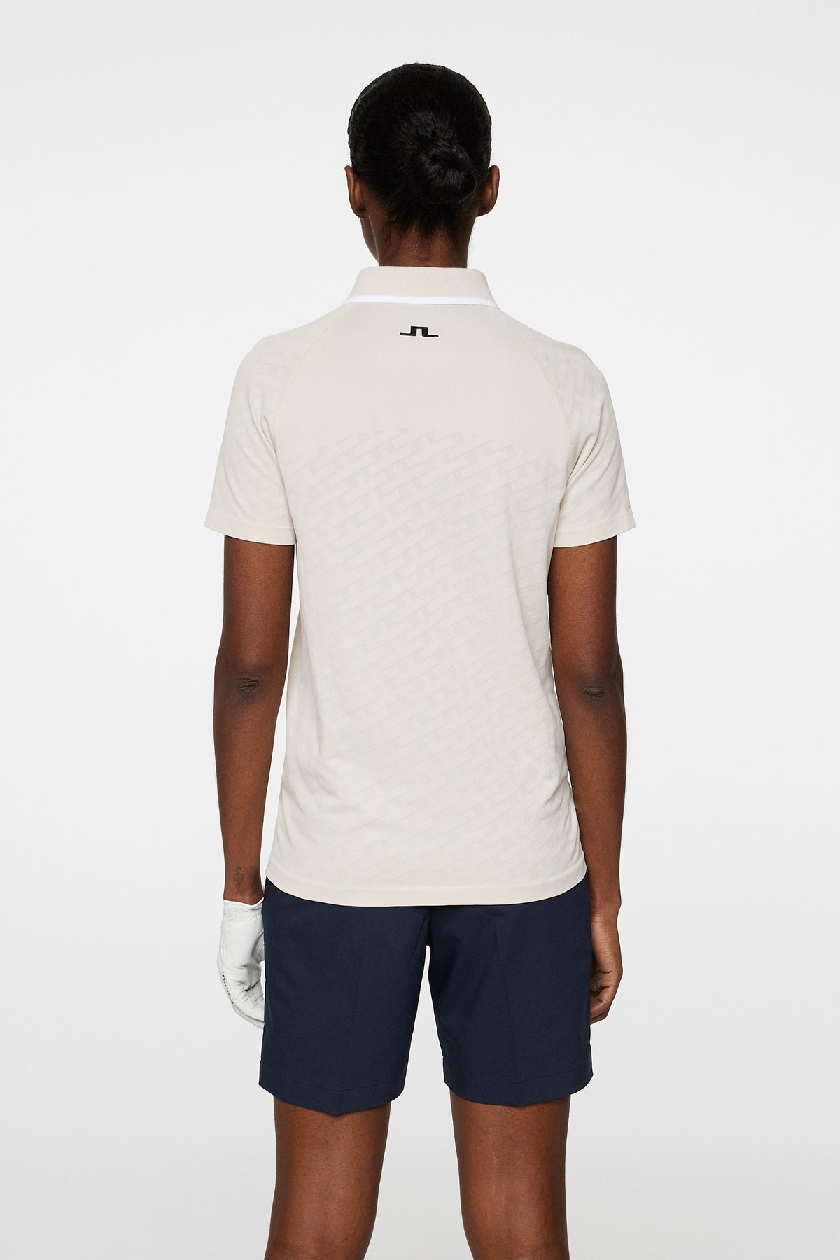 Baily seamless Polo in Tour Geo Jacquard Moonbeam M by J.Lindeberg