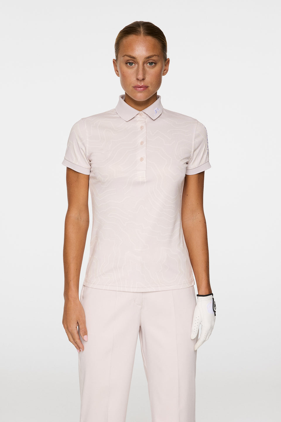Tour Tech Print Polo / Topo Grey Lilac L