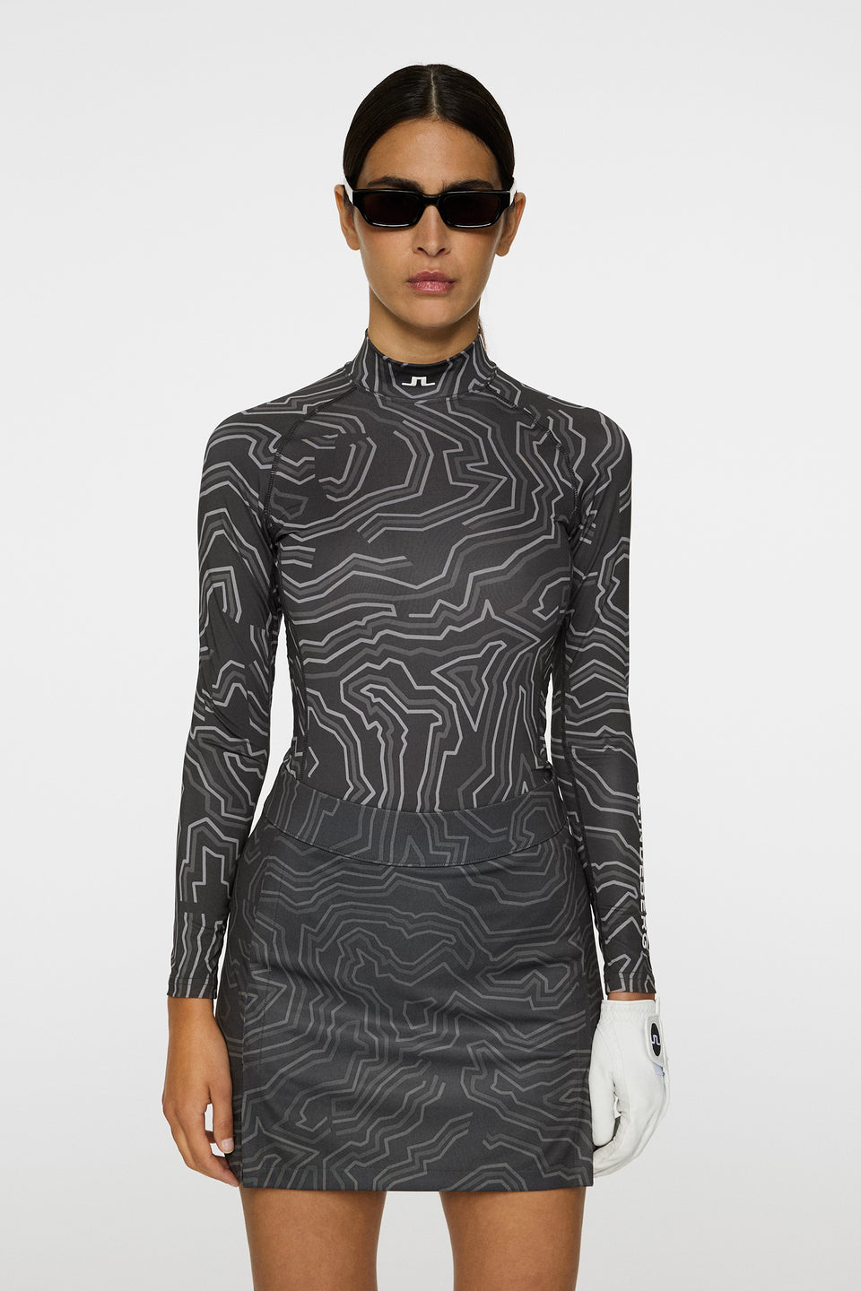 Ella Print Compression Top / Topo Asphalt L