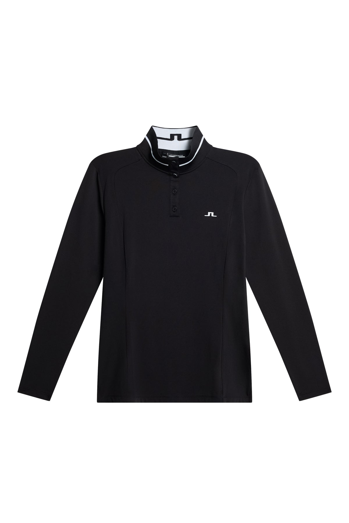Hertta Long Sleeve Polo in Black by J.Lindeberg