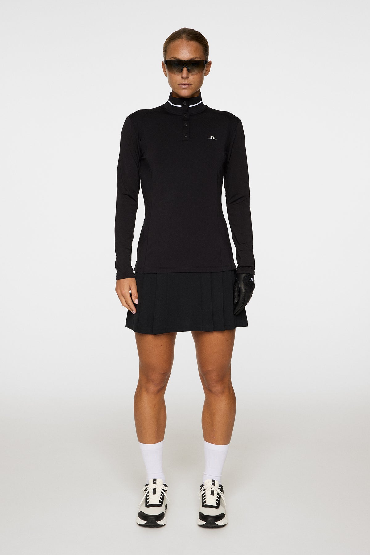 Hertta Long Sleeve Polo in Black by J.Lindeberg