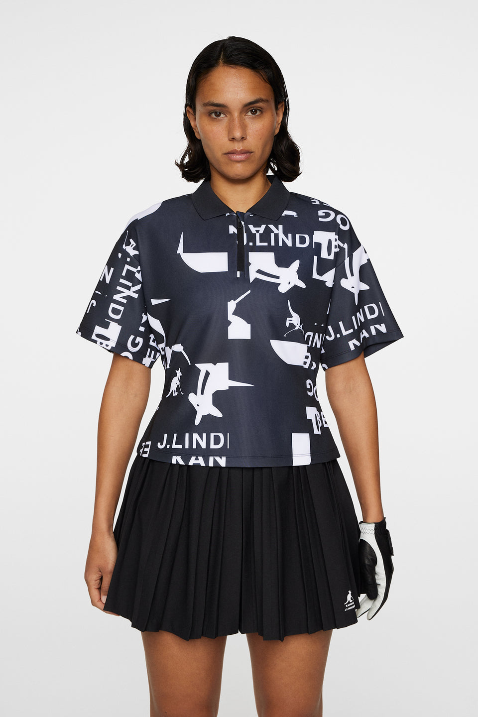 Amila Print Top / JL Kangol Black White M
