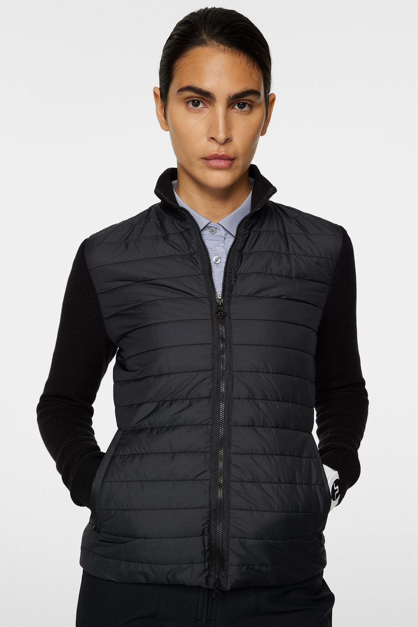 Wren Knitted Hybrid Jacket in Black by J.Lindeberg