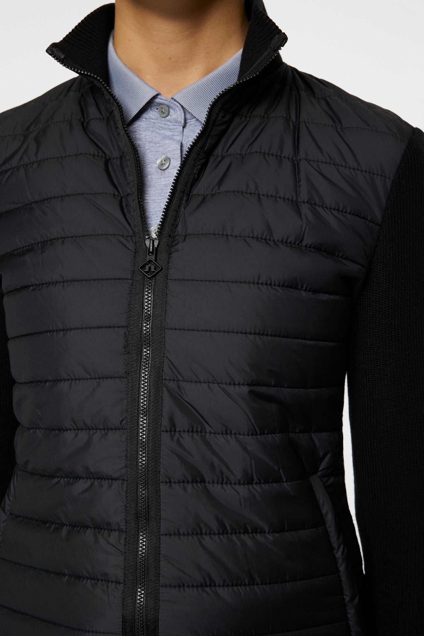 Wren Knitted Hybrid Jacket in Black by J.Lindeberg