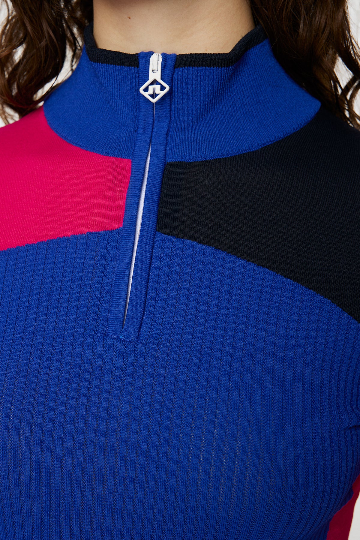 Deborah Knitted Zip Sweater in Club Blue by J.Lindeberg