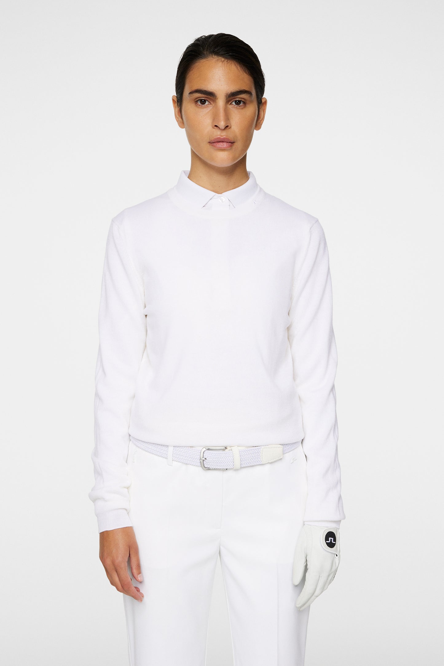 Aria Knitted Sweater in White by J.Lindeberg