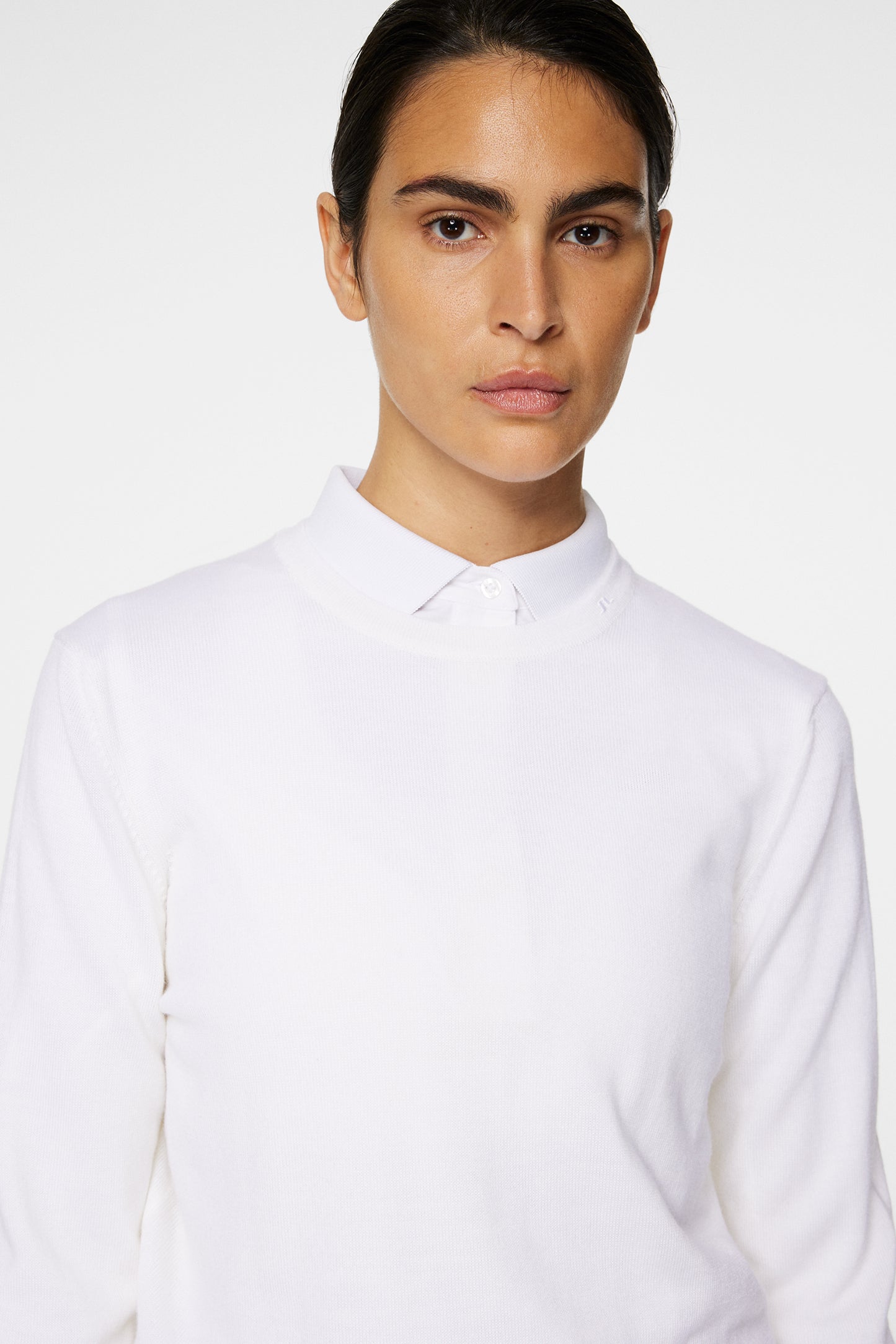 Aria Knitted Sweater in White by J.Lindeberg