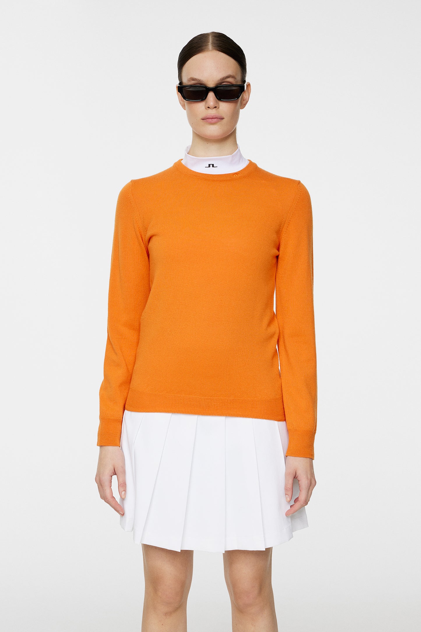 Aria Knitted Sweater in Persimmon Orange by J.Lindeberg