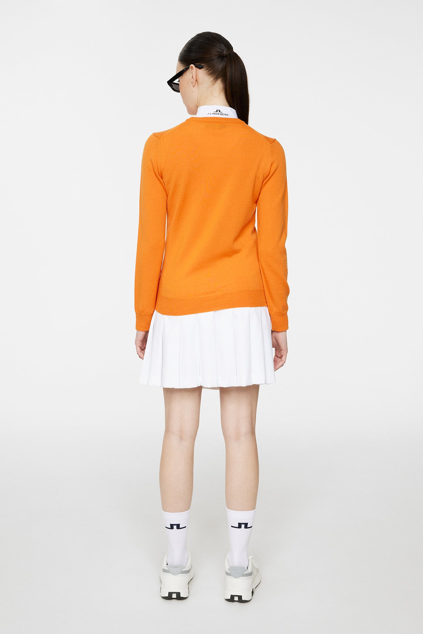 Aria Knitted Sweater in Persimmon Orange by J.Lindeberg