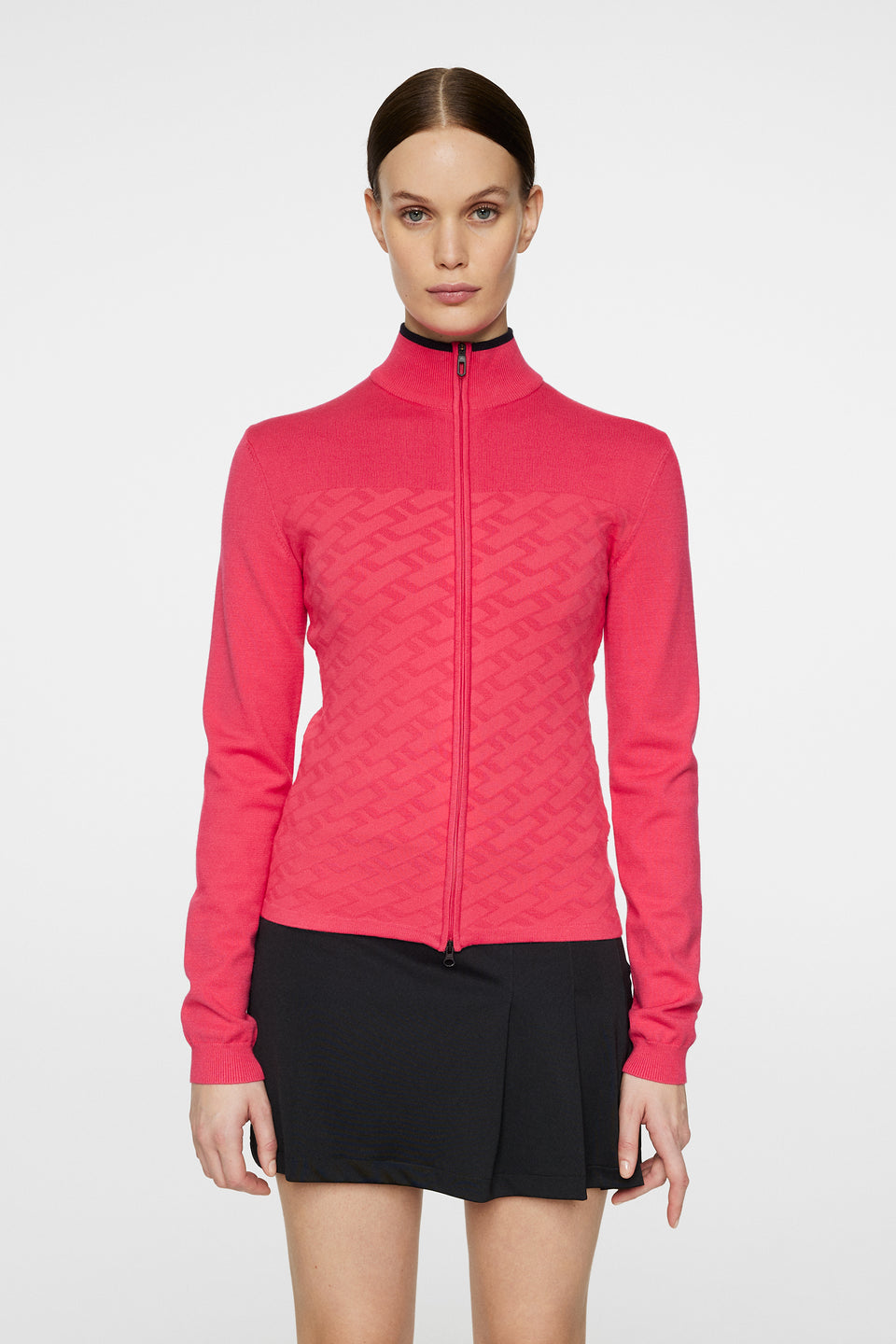 Anna Knitted Zip Sweater / Azalea