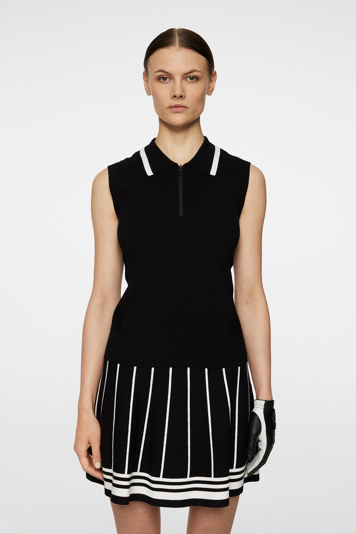 Ramona Knitted Polo Shirt in Black by J.Lindeberg