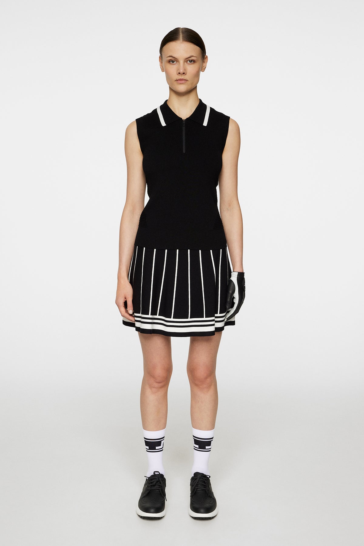 Ramona Knitted Polo Shirt in Black by J.Lindeberg