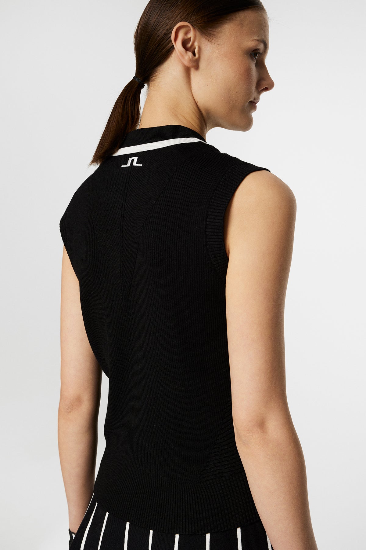 Ramona Knitted Polo Shirt in Black by J.Lindeberg
