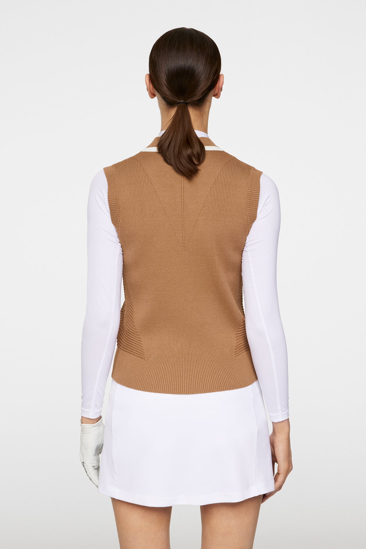 Ramona Knitted Polo Shirt in Tigers Eye by J.Lindeberg