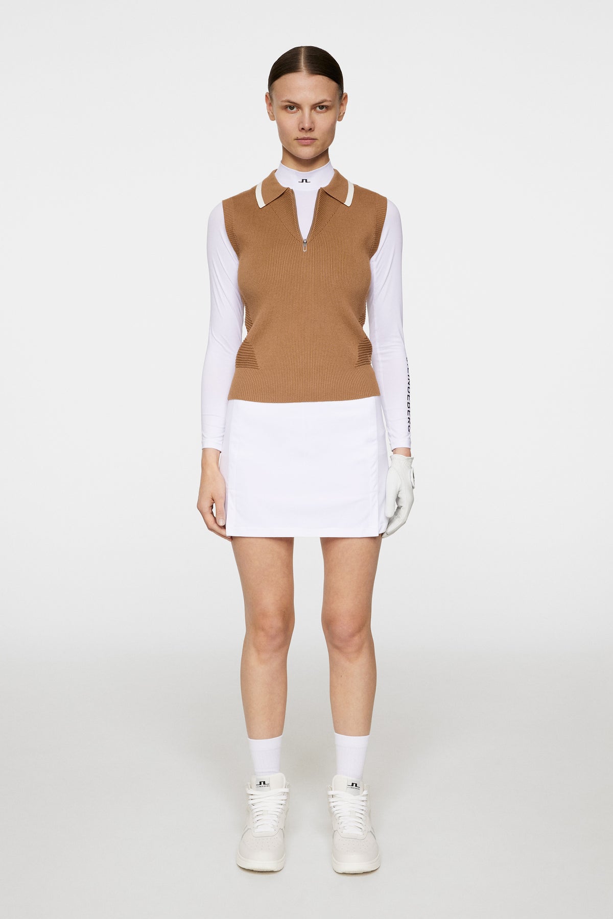 Ramona Knitted Polo Shirt in Tigers Eye by J.Lindeberg