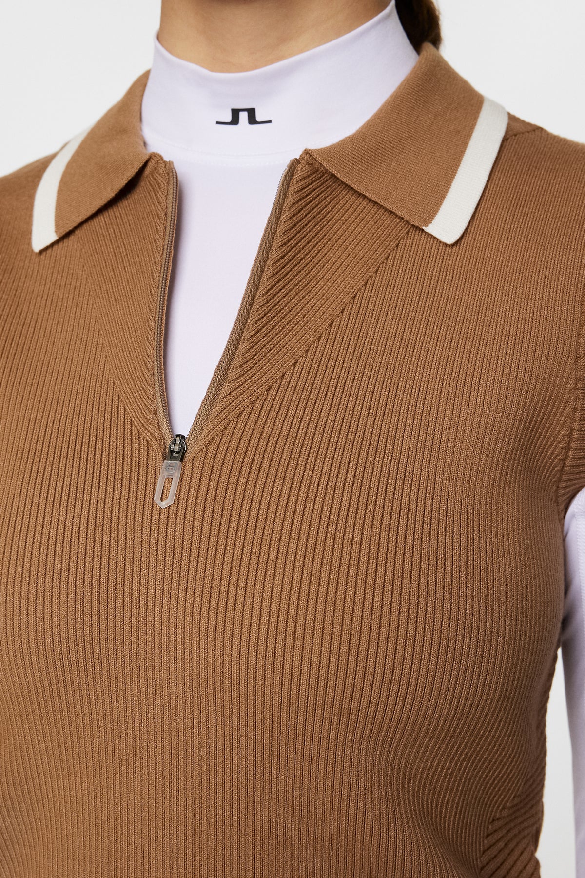 Ramona Knitted Polo Shirt in Tigers Eye by J.Lindeberg