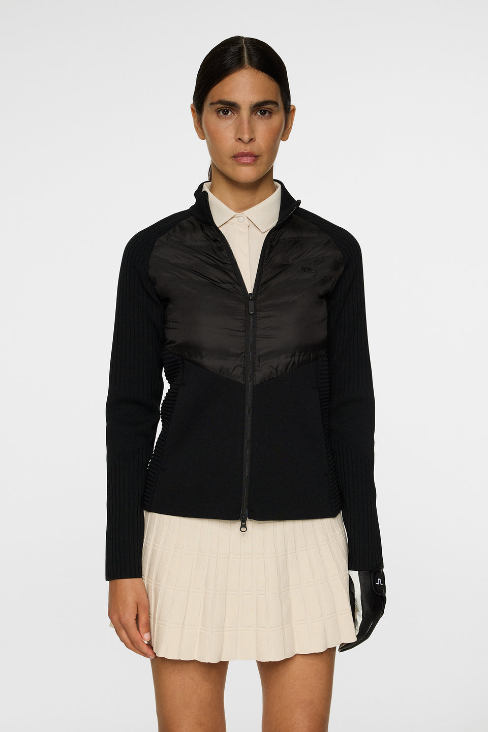 Wendy Tech Knit Zip Sweater / Black
