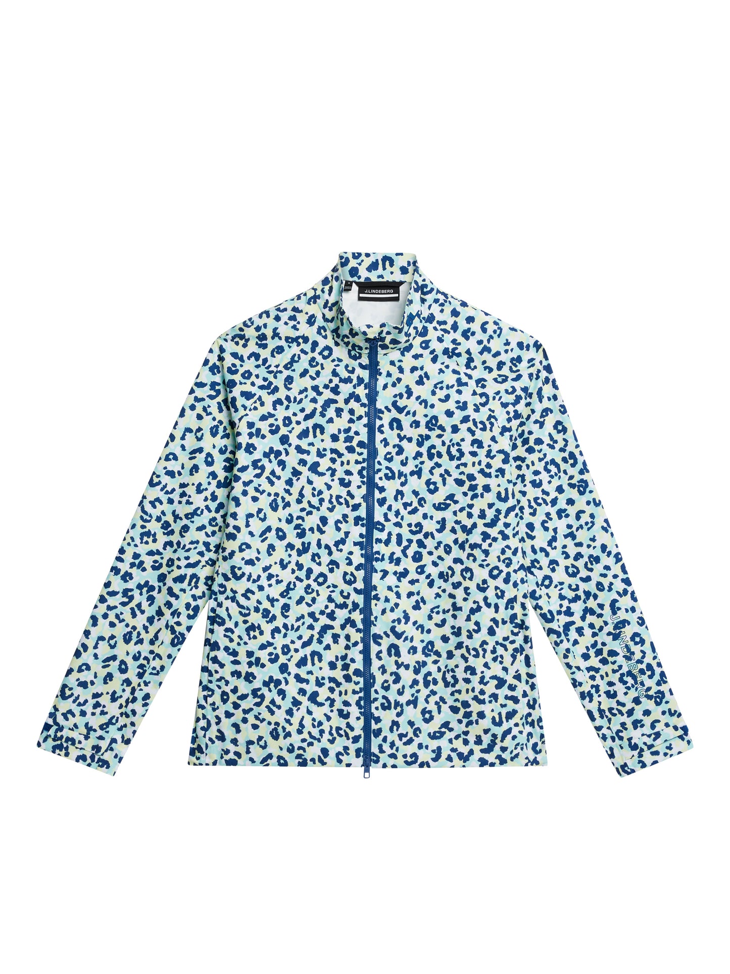 Evertine Rain Jacket Print in Leopard Aruba Blue by J.Lindeberg