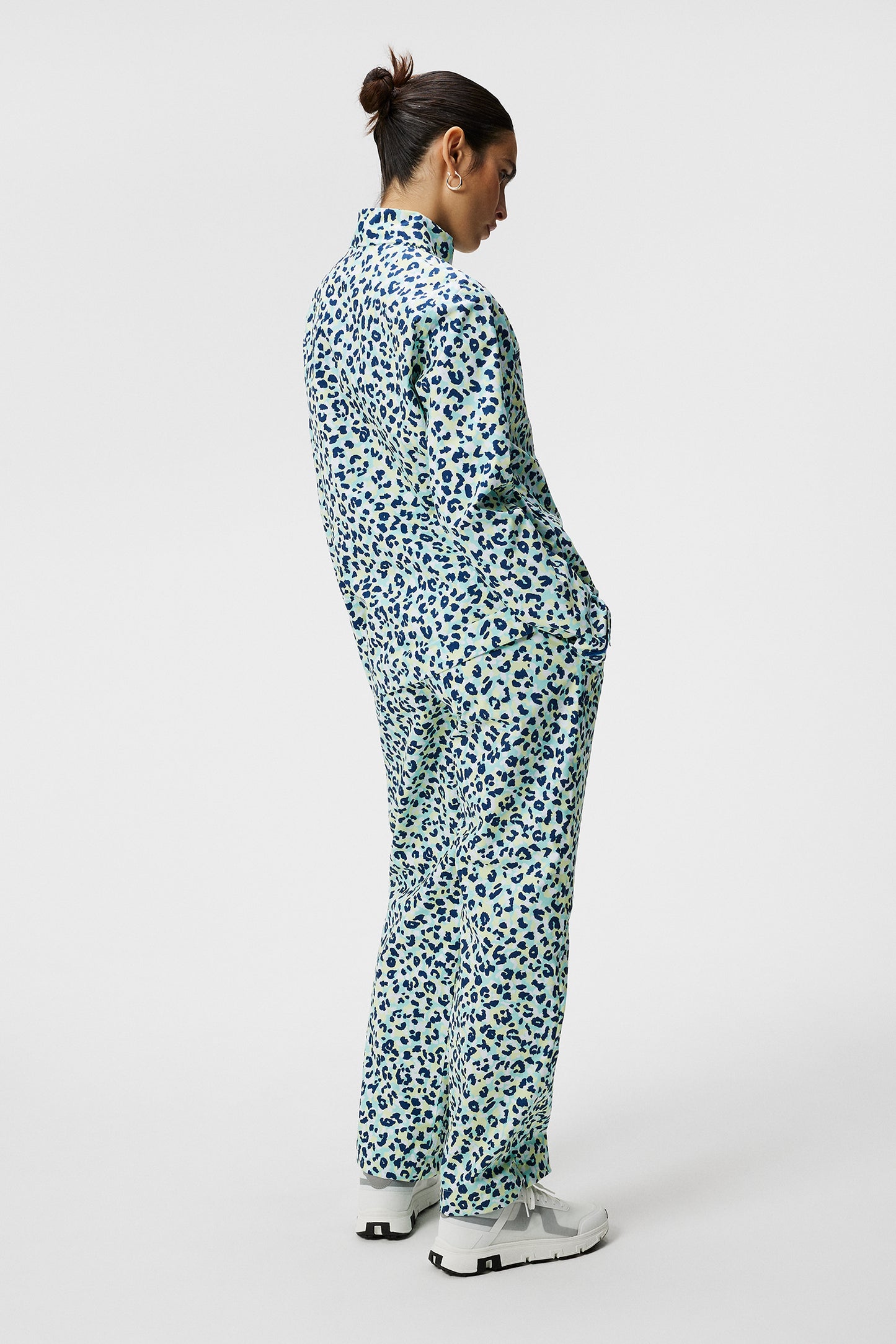 Evertine Rain Jacket Print in Leopard Aruba Blue by J.Lindeberg