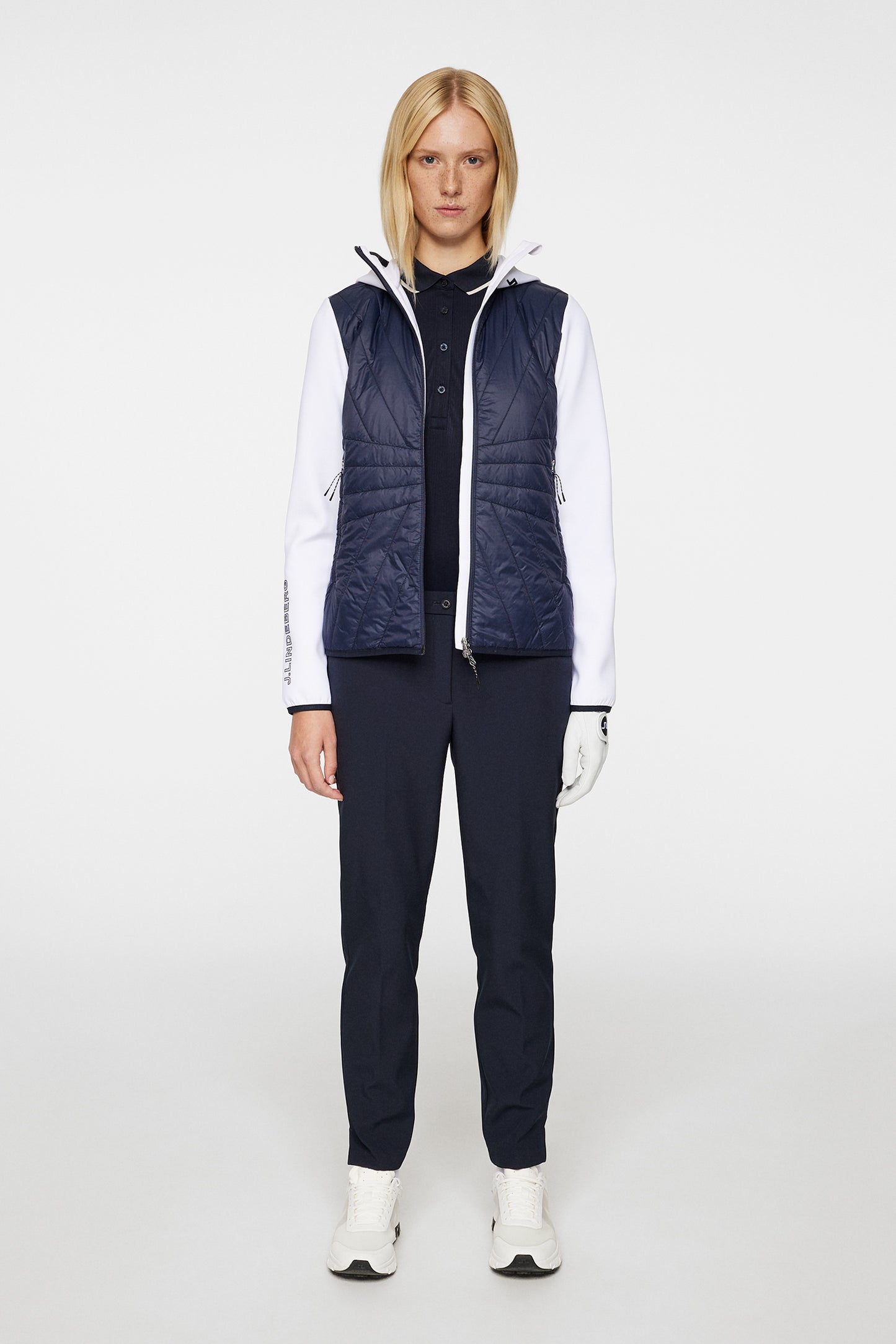 Holma Quilt Hybrid Hood in JL Navy by J.Lindeberg