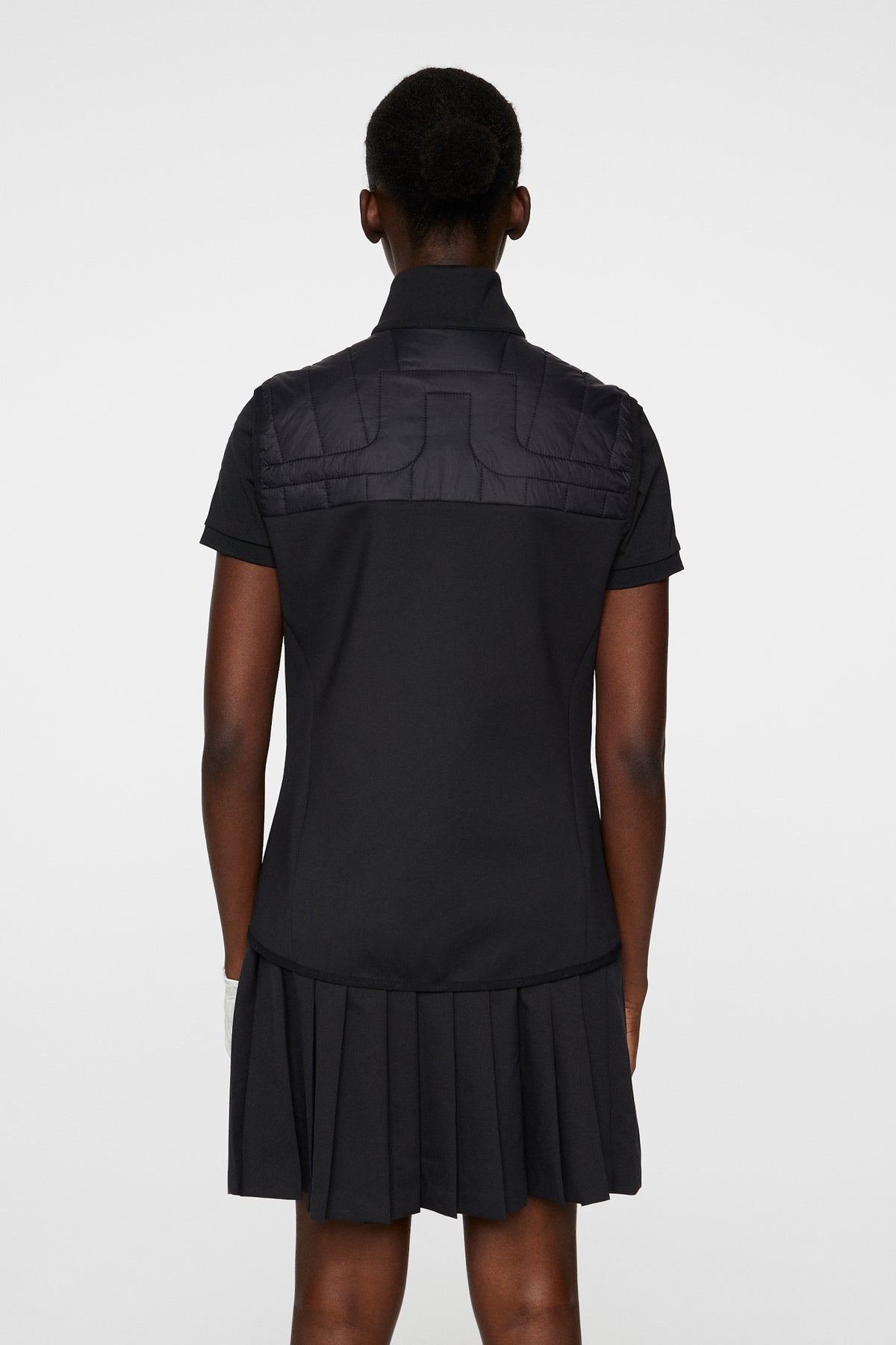 Holma Quilt Hybrid Vest in Black by J.Lindeberg
