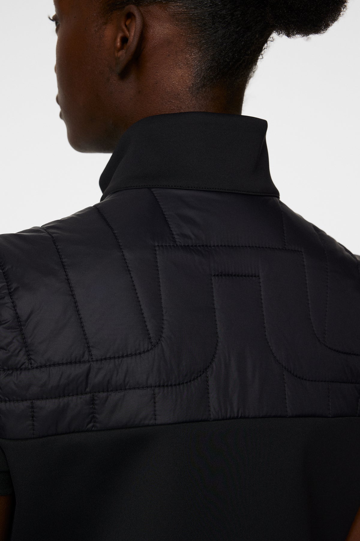 Holma Quilt Hybrid Vest in Black by J.Lindeberg