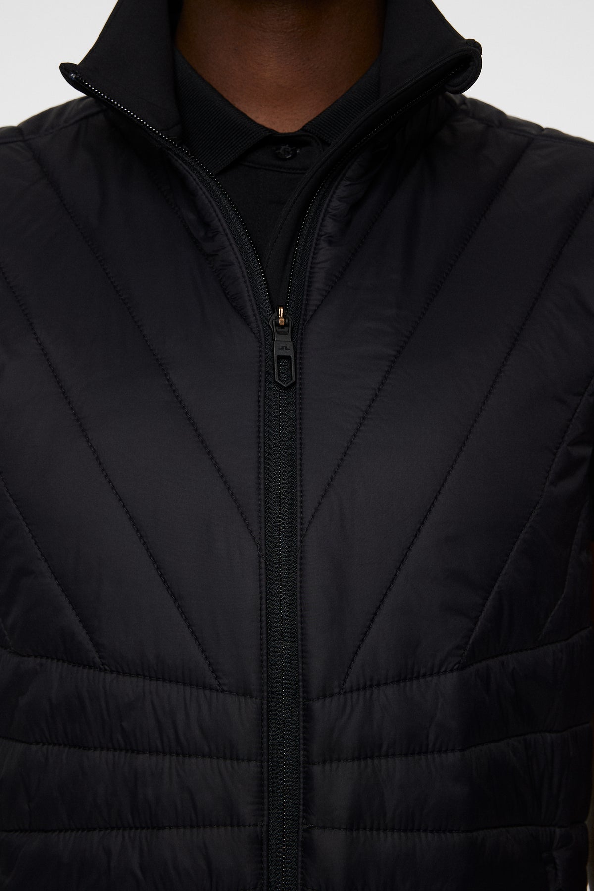 Holma Quilt Hybrid Vest in Black by J.Lindeberg