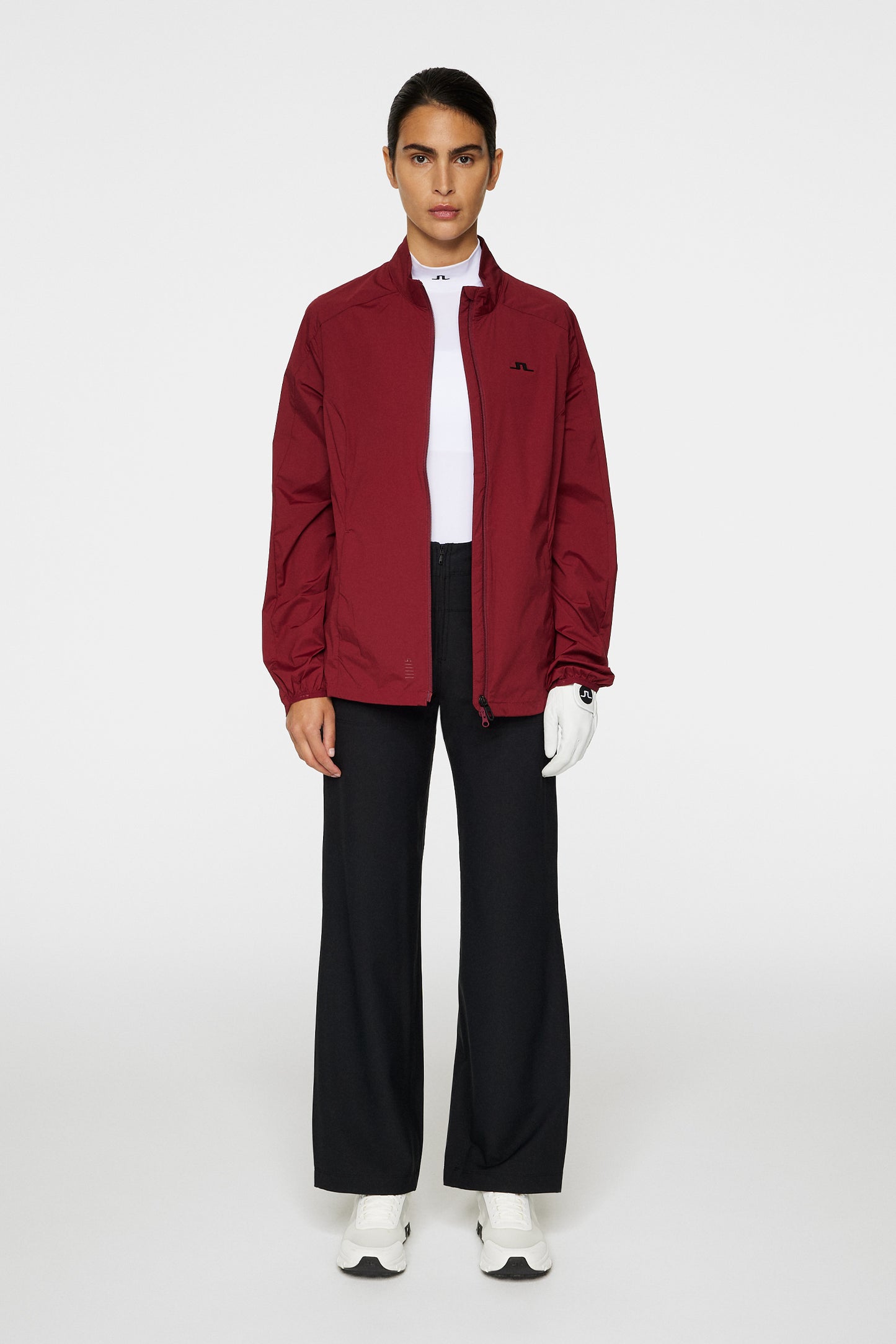 Thorine Wind Jacket Solid in Cabernet by J.Lindeberg