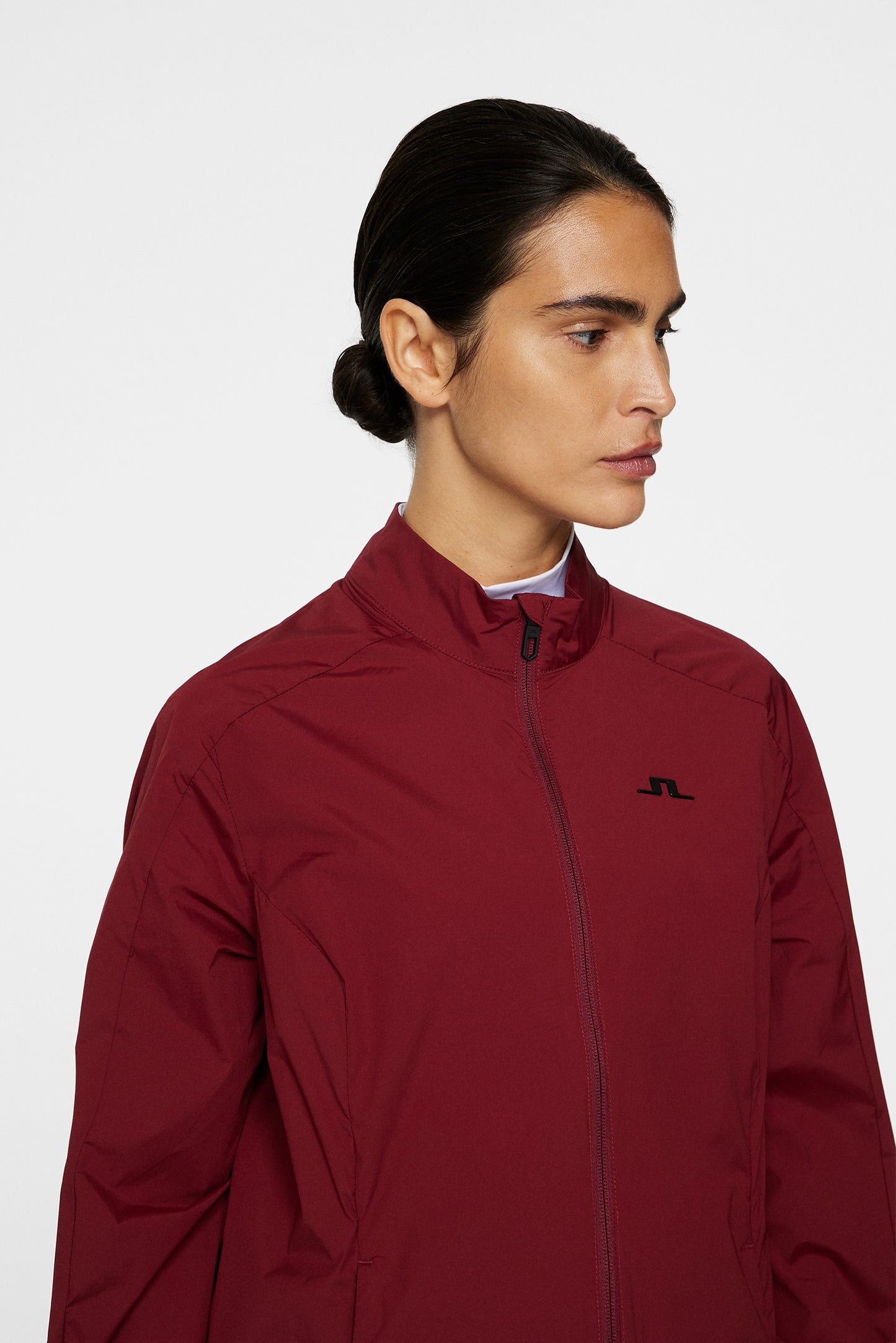 Thorine Wind Jacket Solid in Cabernet by J.Lindeberg
