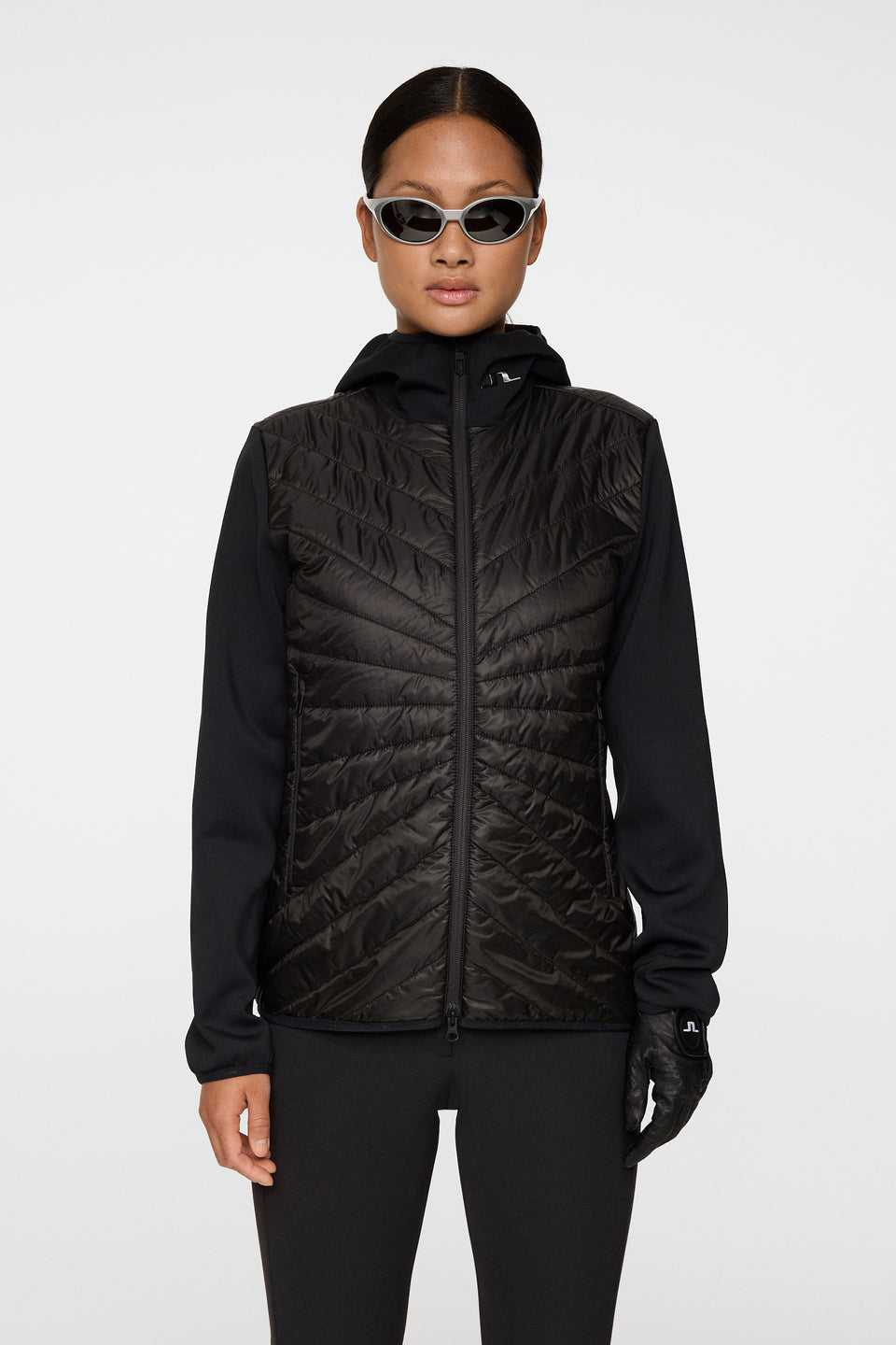 Madde Quilt Hybrid Hood / Black