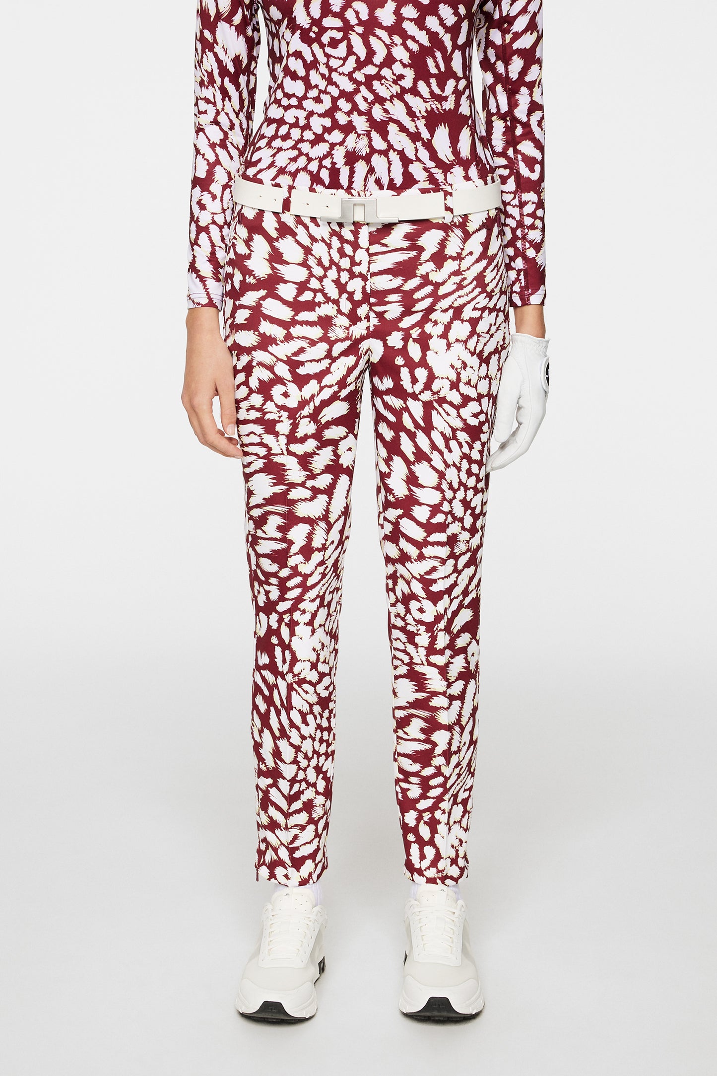 Pia Print Pant in Glitch Leo Lime by J.Lindeberg