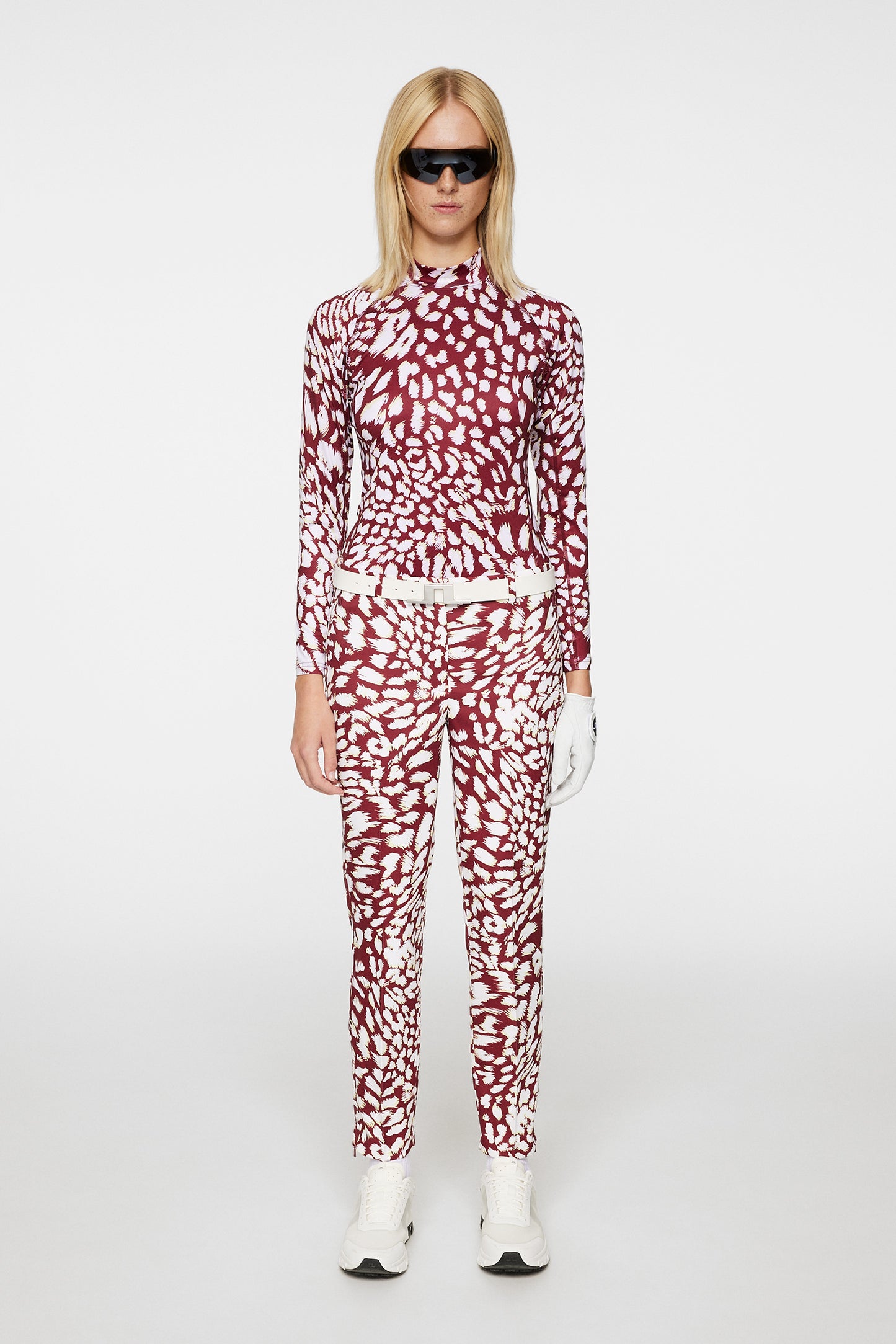 Pia Print Pant in Glitch Leo Lime by J.Lindeberg