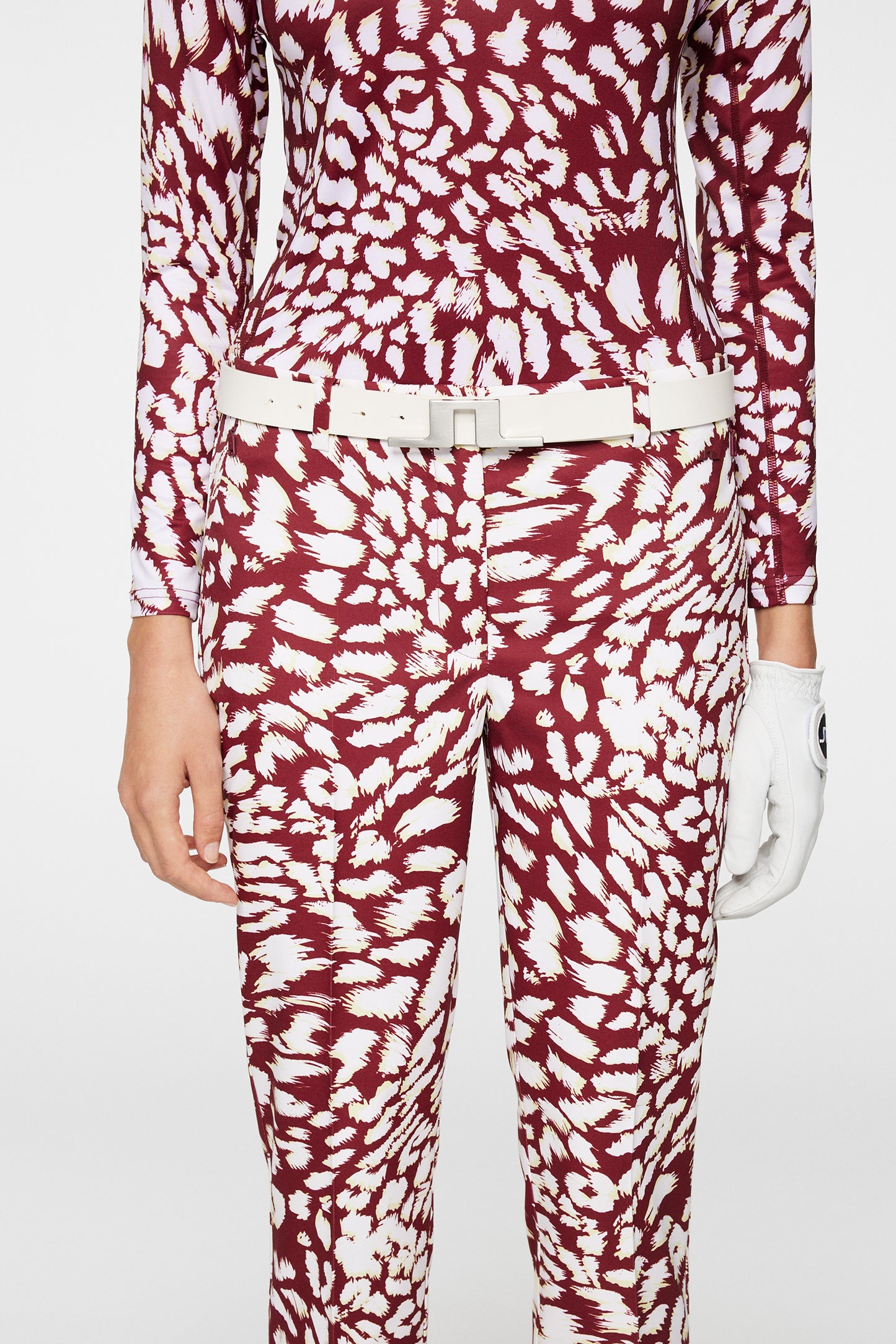Pia Print Pant in Glitch Leo Lime by J.Lindeberg