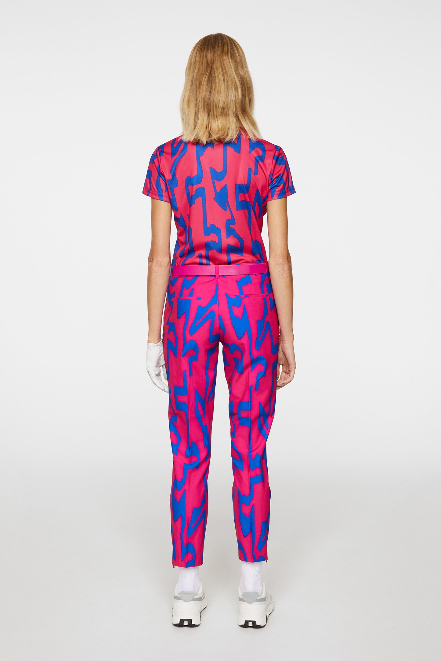 Pia Print Pant in Glitch Bridge Pink by J.Lindeberg