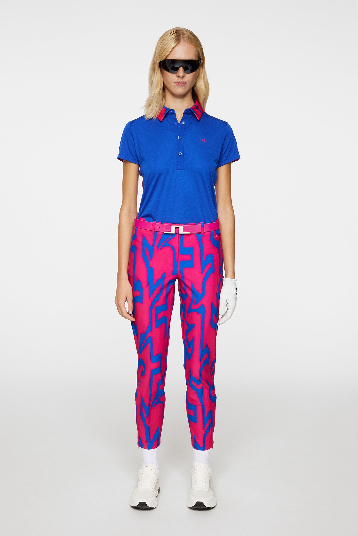 Pia Print Pant in Glitch Bridge Pink by J.Lindeberg