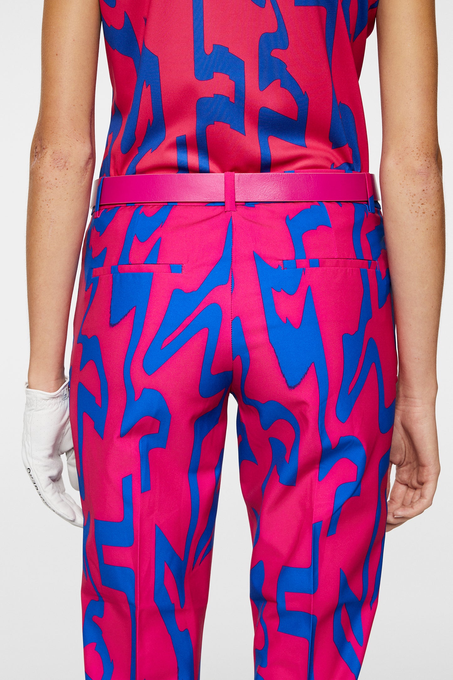 Pia Print Pant in Glitch Bridge Pink by J.Lindeberg
