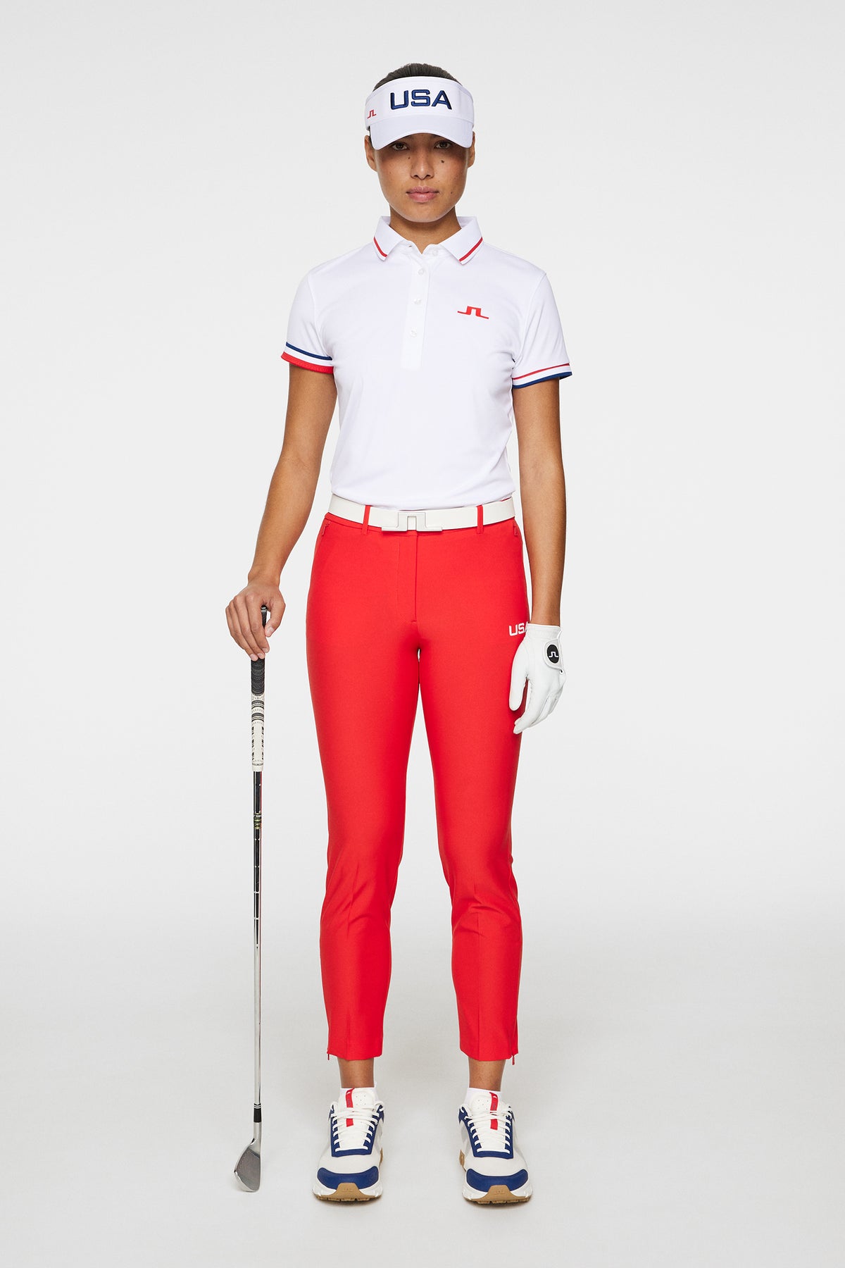 Pia Pant in Flame Scarlet by J.Lindeberg