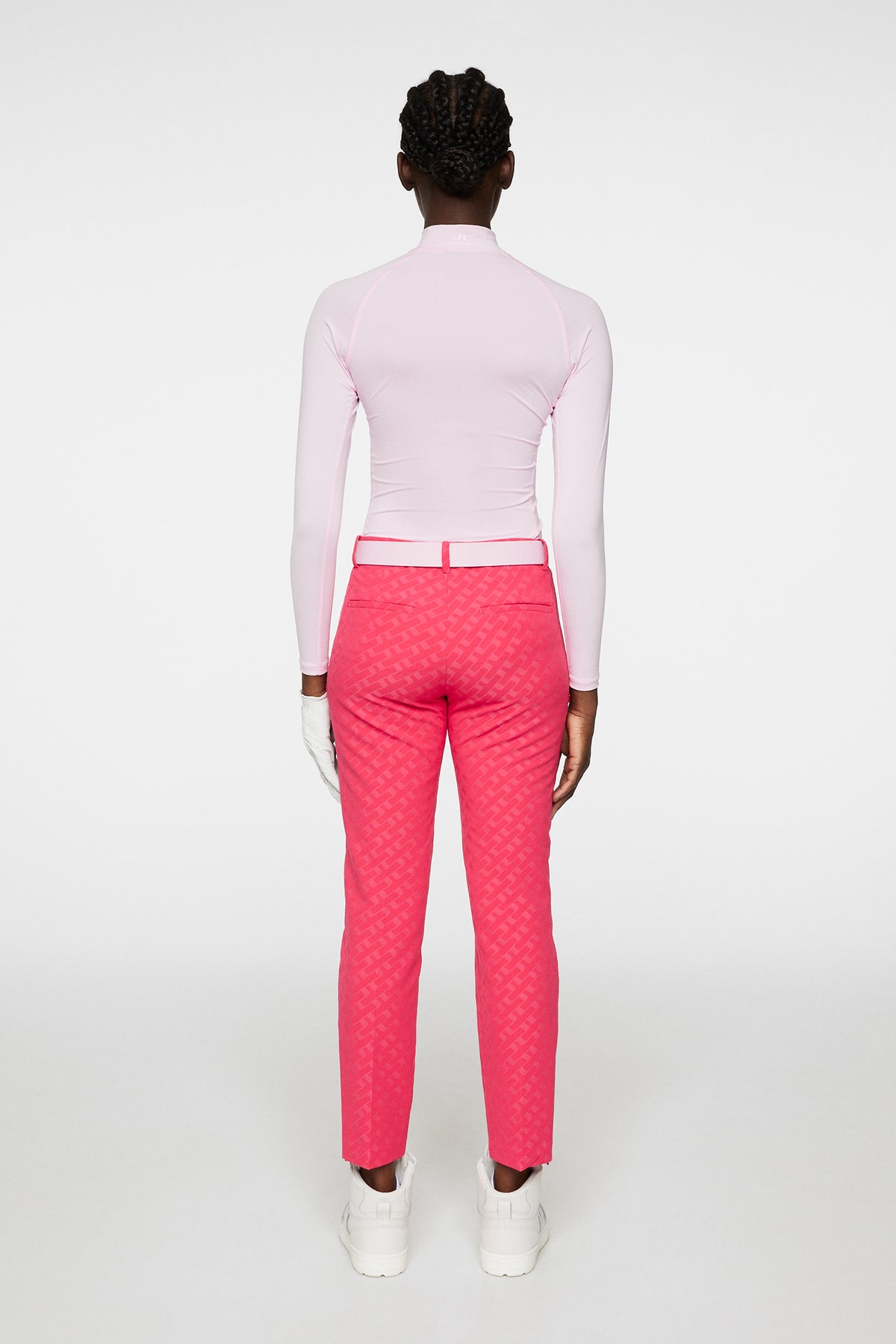 Pia Bridge Pant in Tour Geo Jacquard Pink M by J.Lindeberg