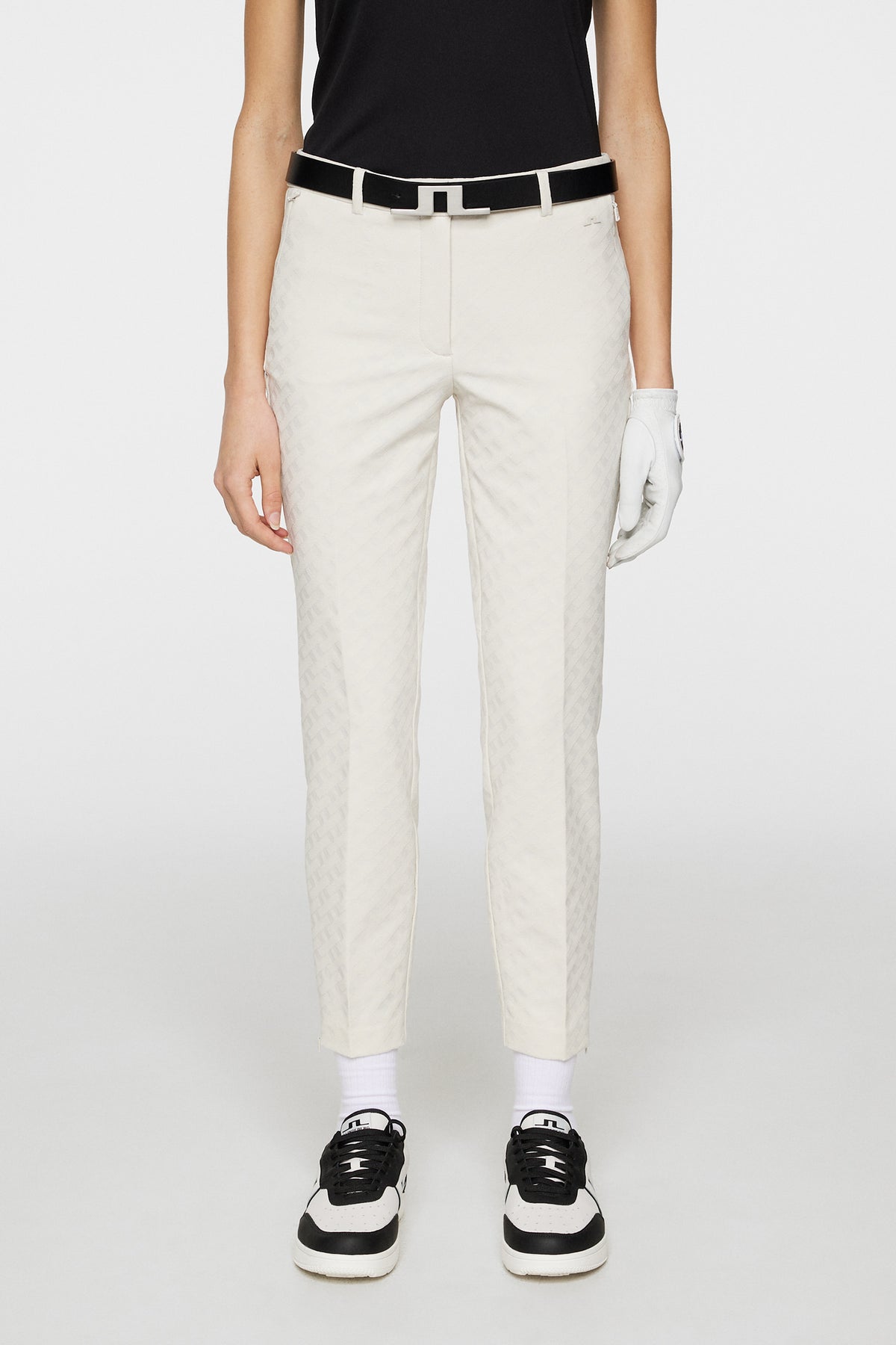 Pia Bridge Pant in Tour Geo Jacquard Moonbeam M by J.Lindeberg