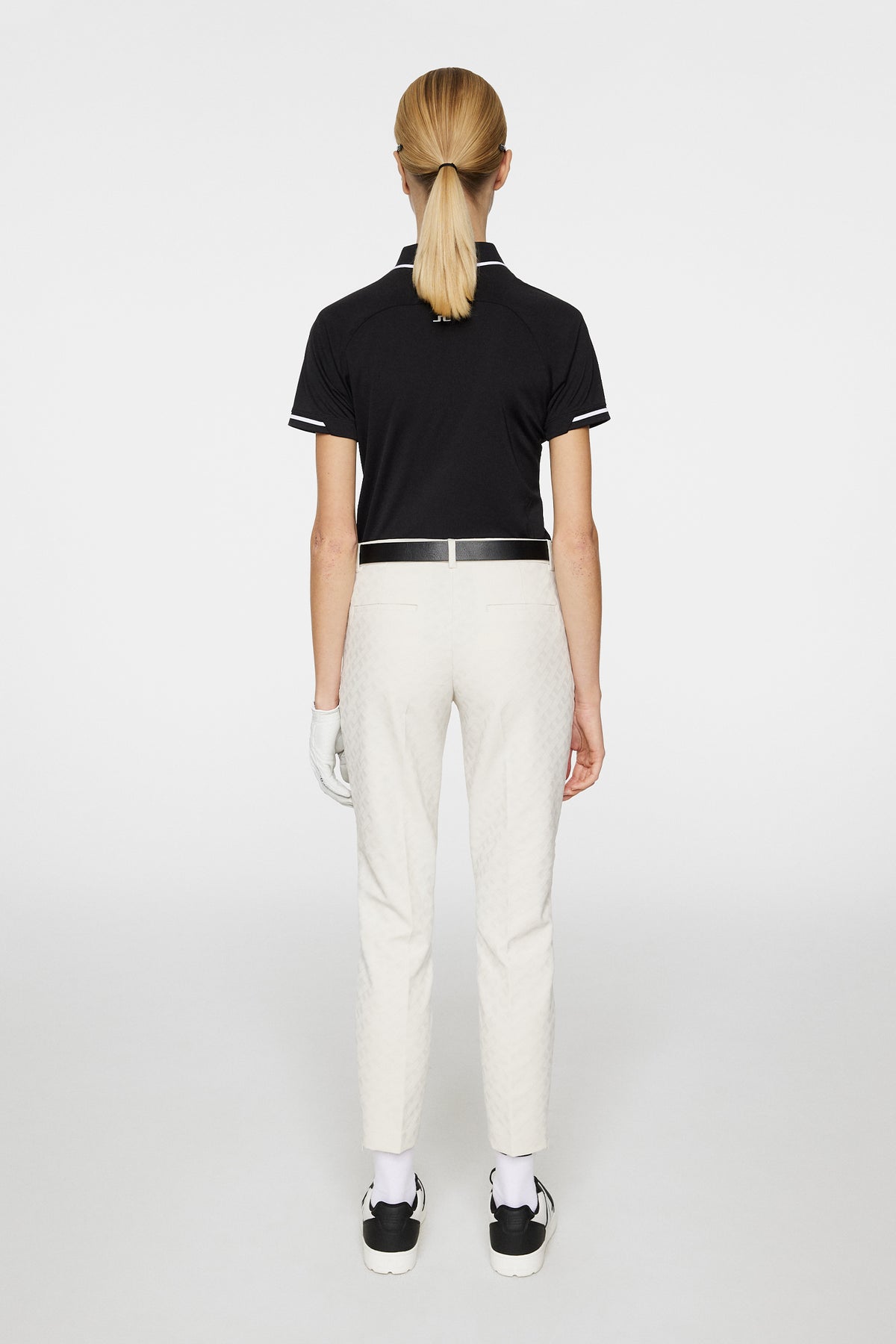 Pia Bridge Pant in Tour Geo Jacquard Moonbeam M by J.Lindeberg