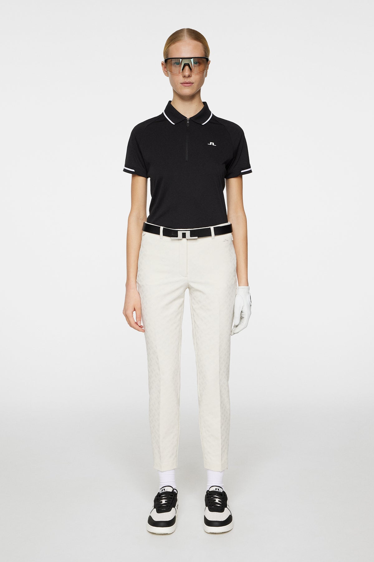 Pia Bridge Pant in Tour Geo Jacquard Moonbeam M by J.Lindeberg