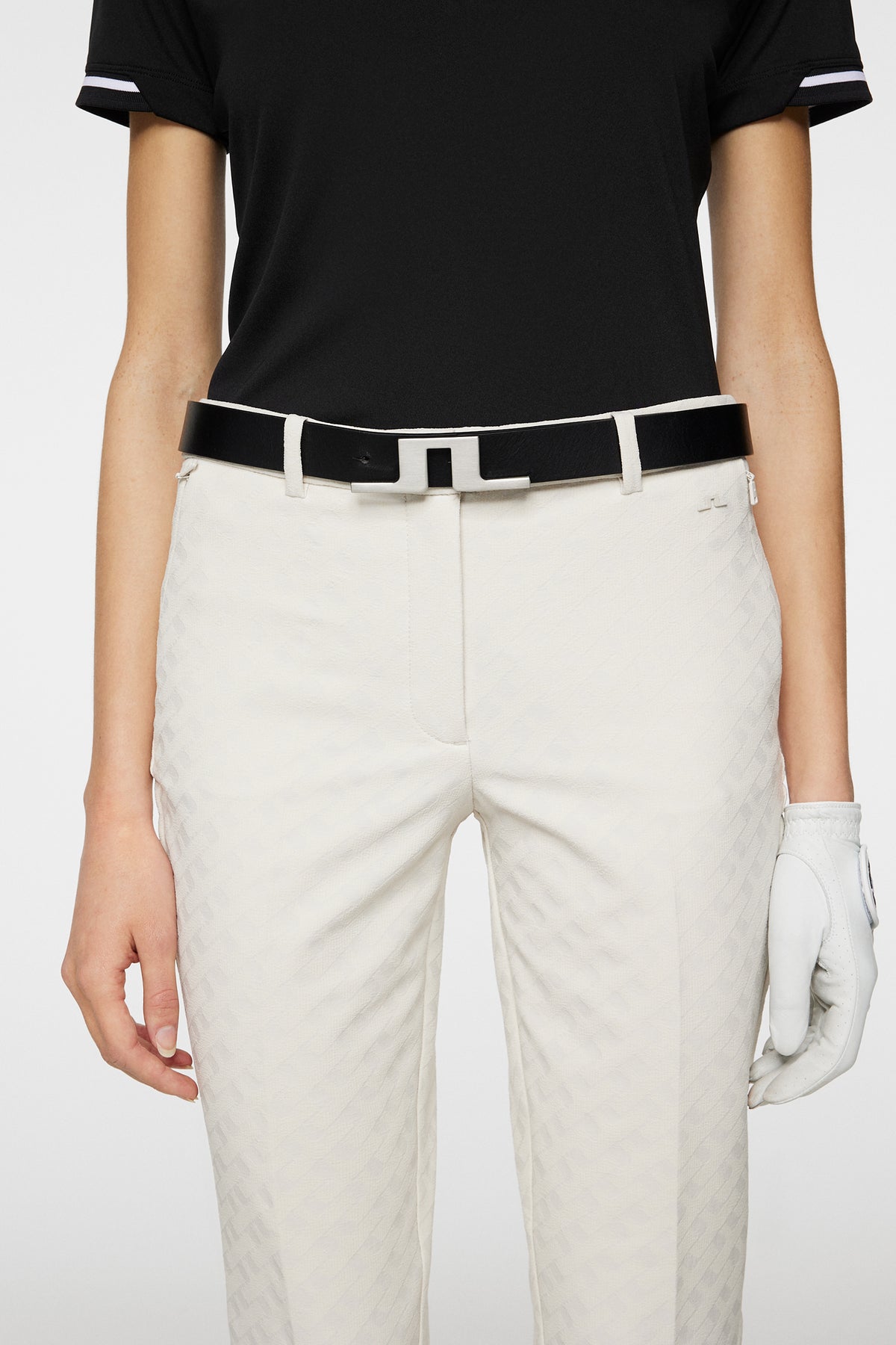 Pia Bridge Pant in Tour Geo Jacquard Moonbeam M by J.Lindeberg
